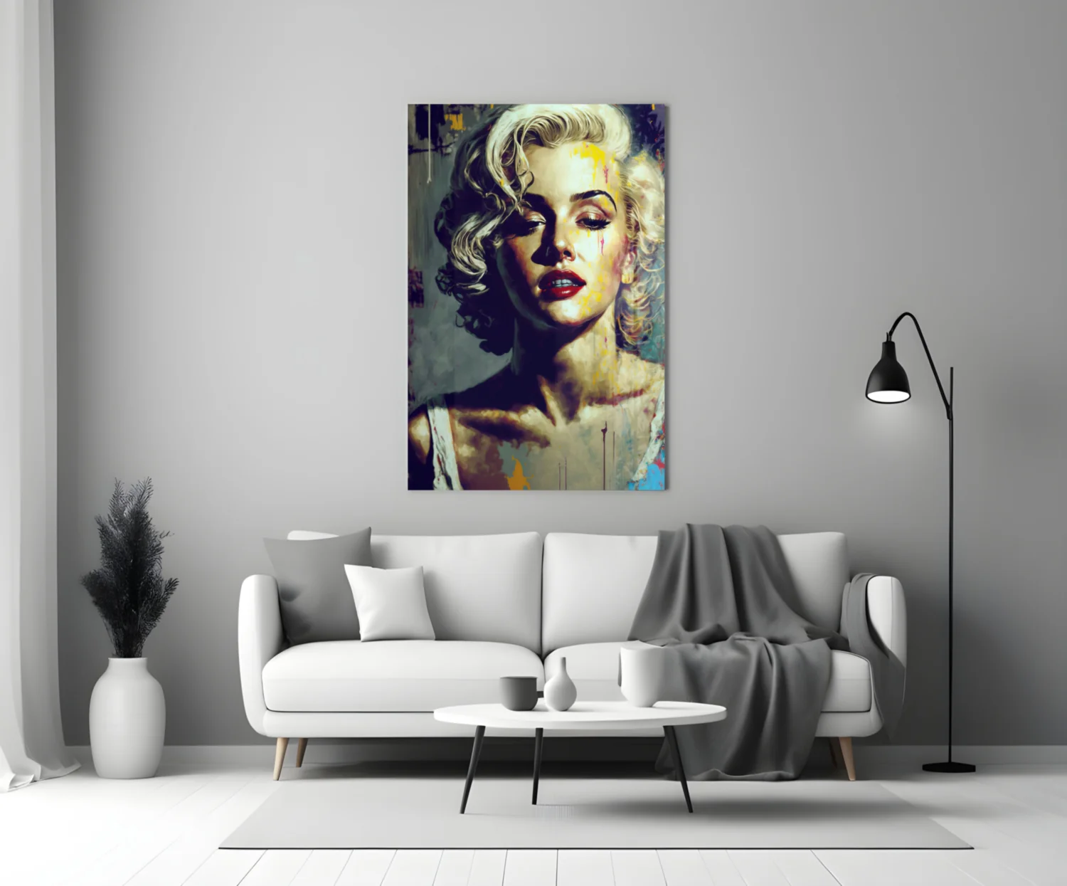 Golden Blonde Icon Portrait Glass Wall Art - Image 4