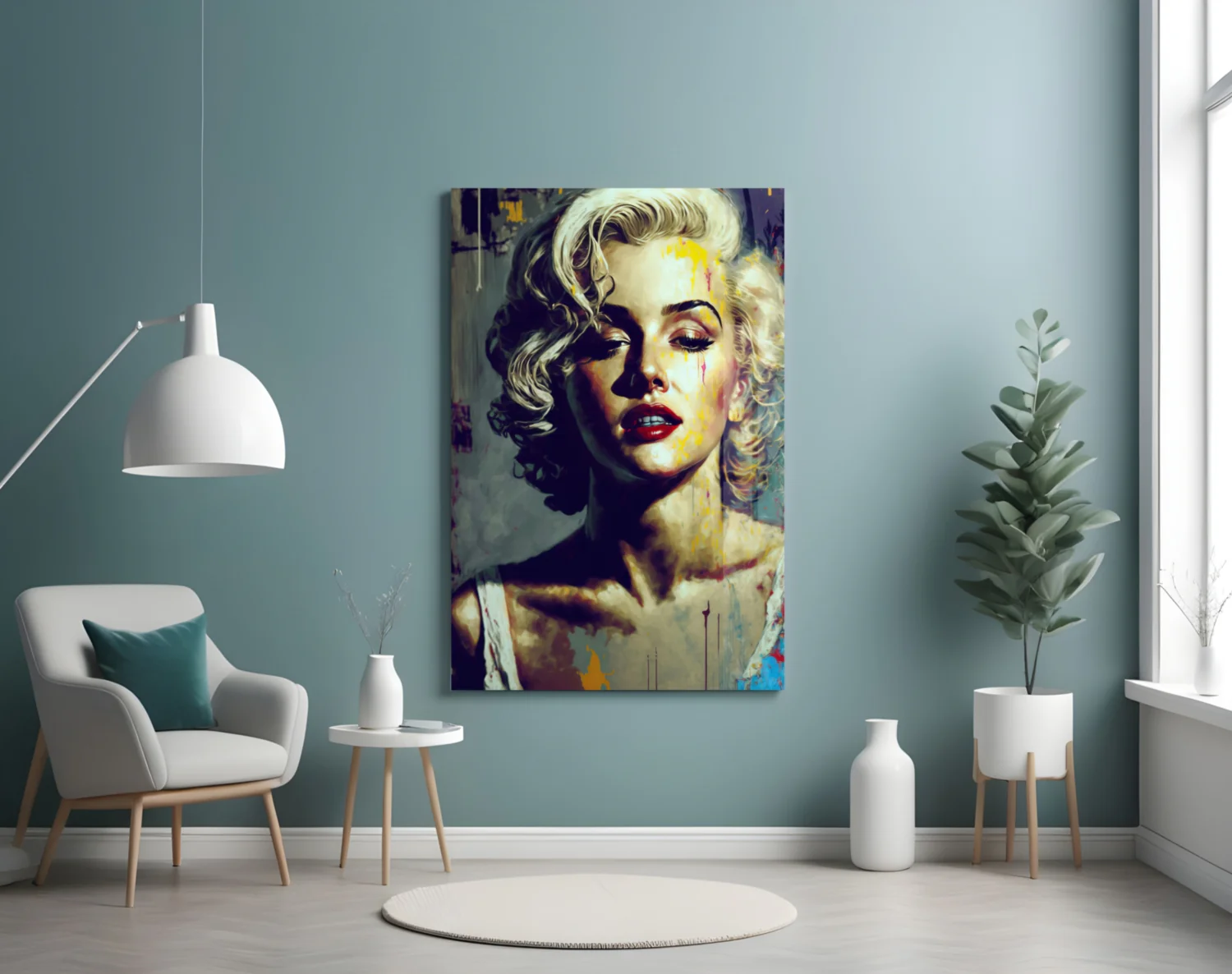 Golden Blonde Icon Portrait Glass Wall Art - Image 5