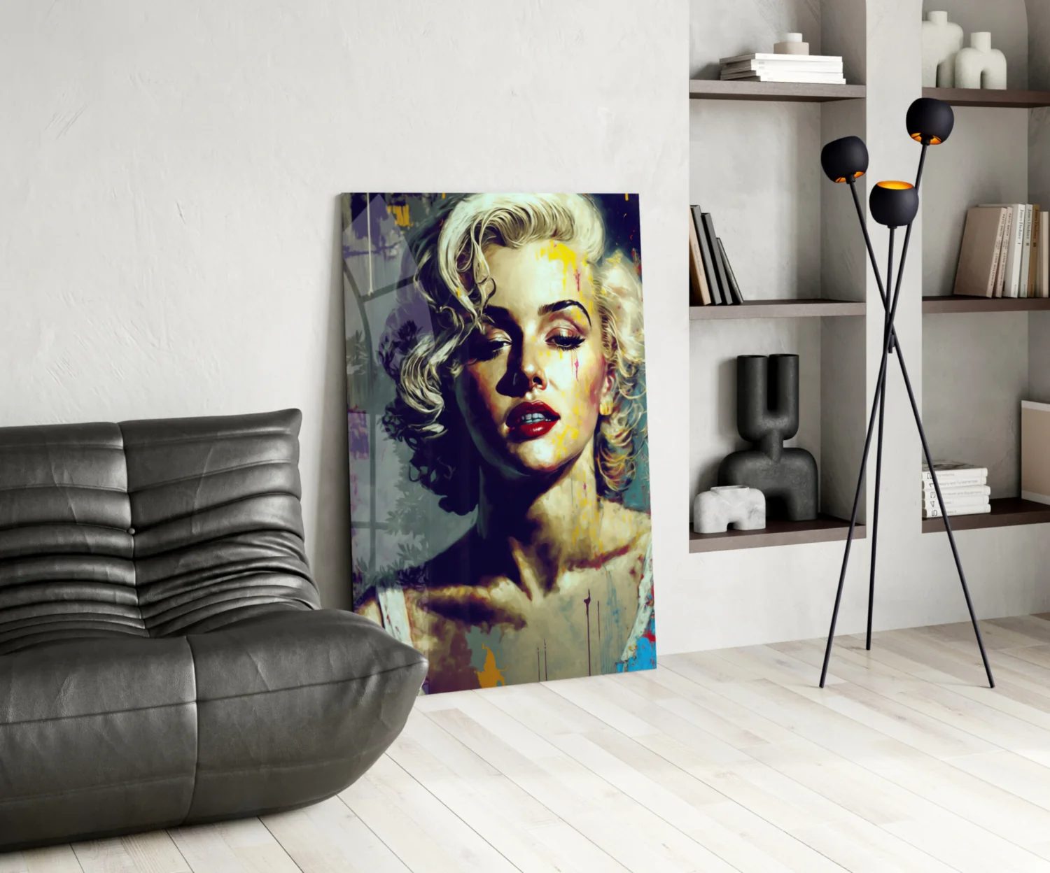 Golden Blonde Icon Portrait Glass Wall Art - Image 6