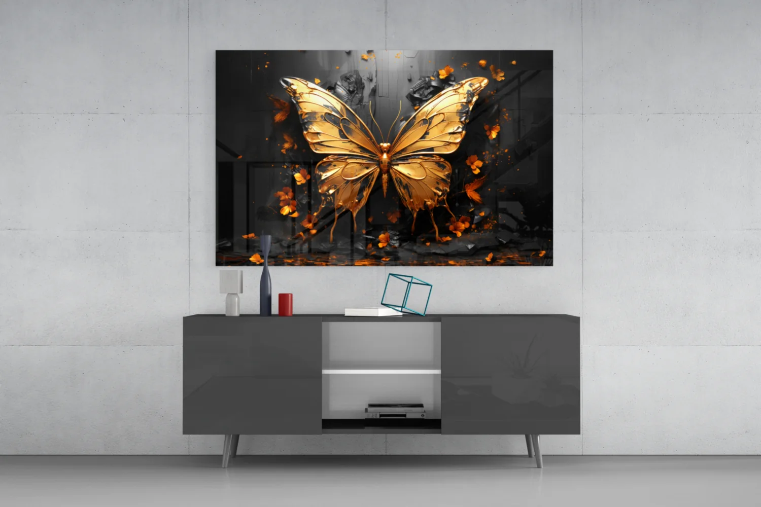 Golden Butterfly Glass Wall Art || Designer Collection - Image 8