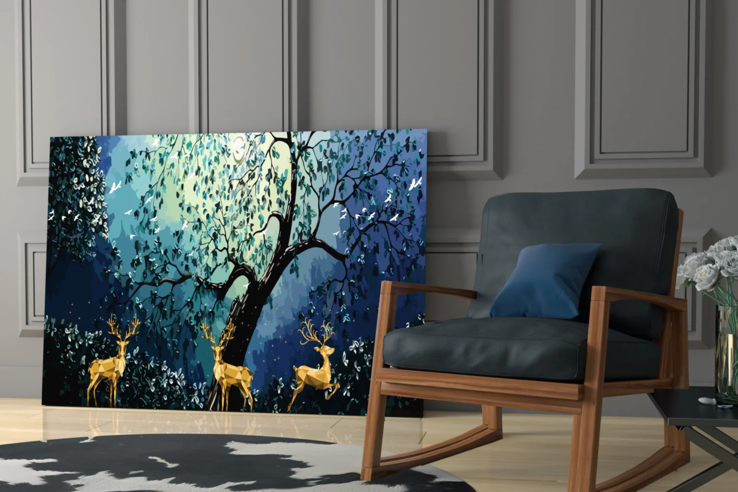 Golden Deers Glass Wall Art - Image 6