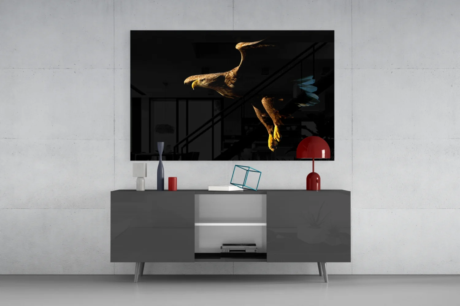 Golden Eagle in Flight Glass Wall Art - Image 8