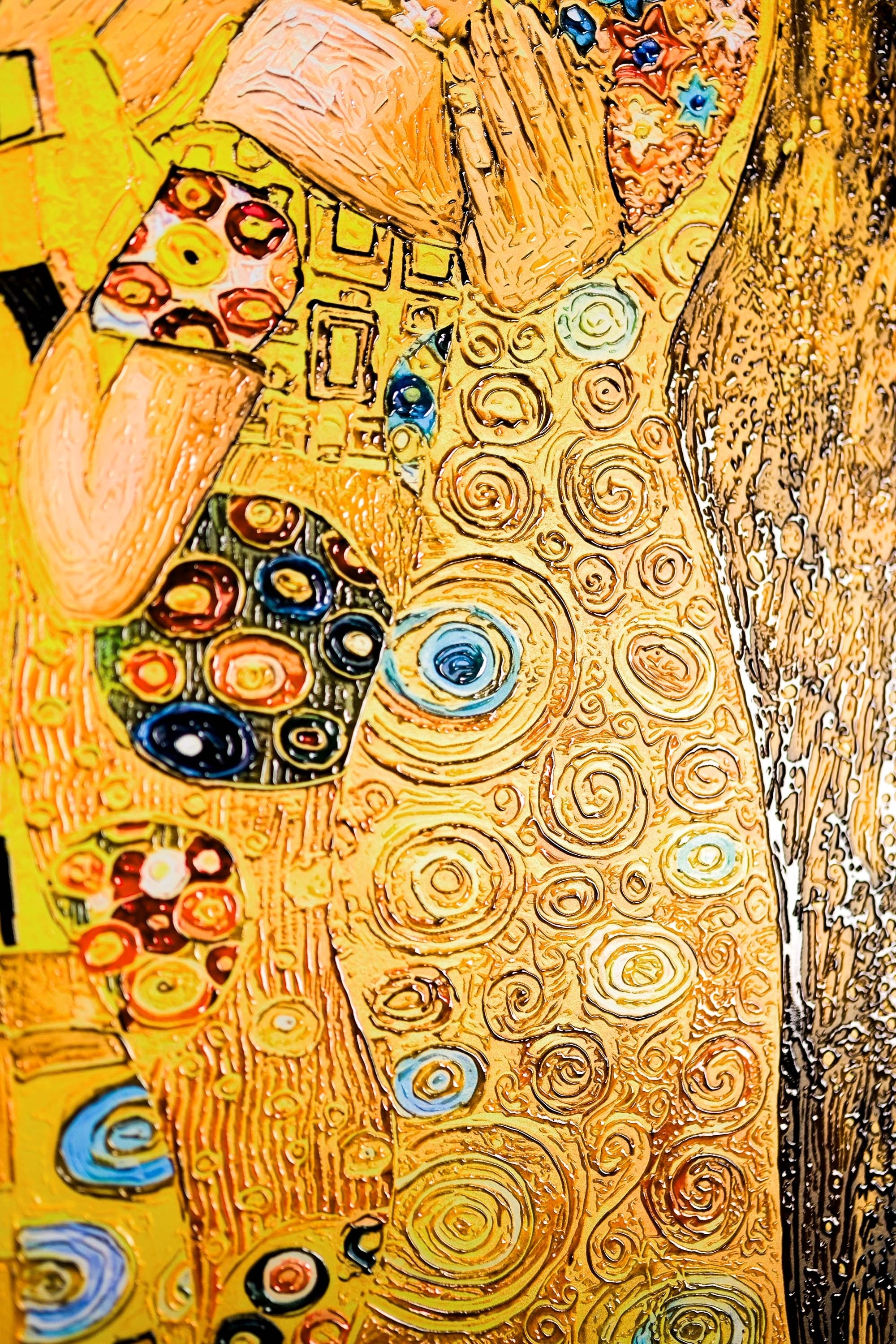 Golden Embrace Reverie — A Textured Tribute to Klimt’s Masterpiece - Image 11