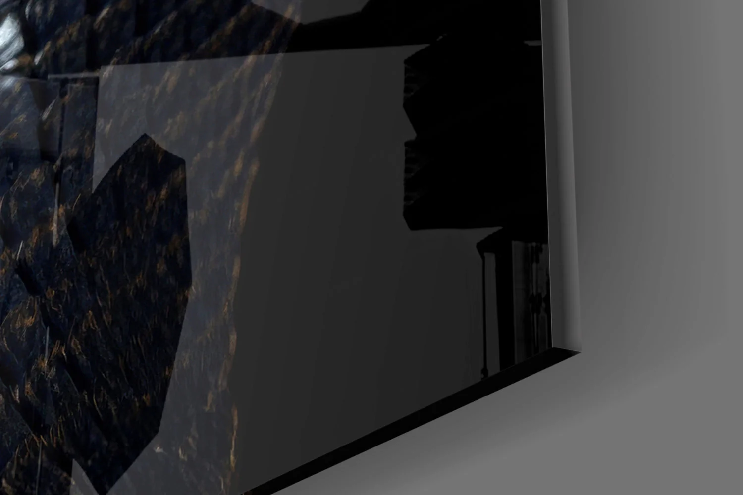 Golden-Eyed Black Snake Glass Wall Art || Designer Collection - Image 8