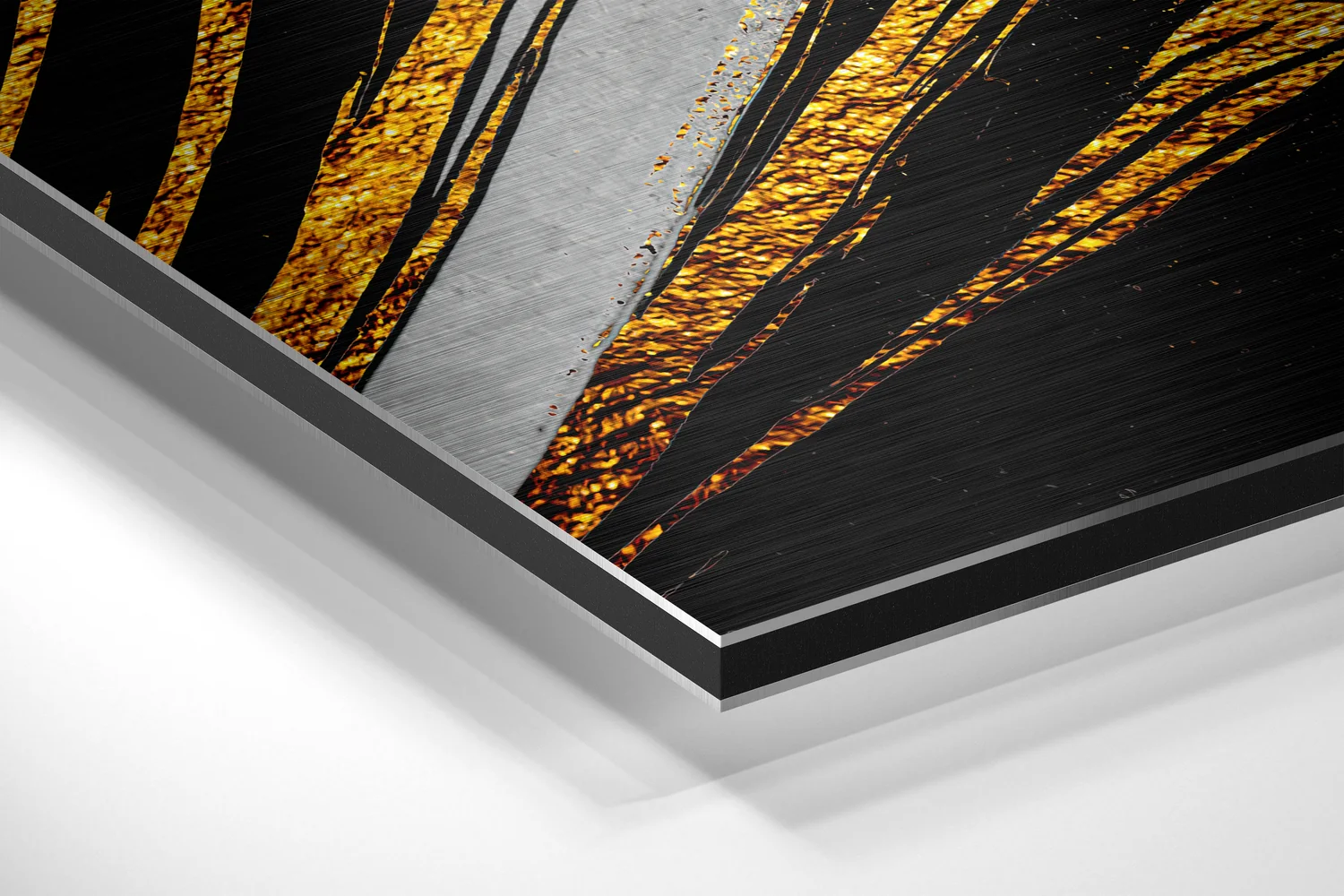 Golden Feather Brushed Aluminium Dibond Wall Art - Image 2