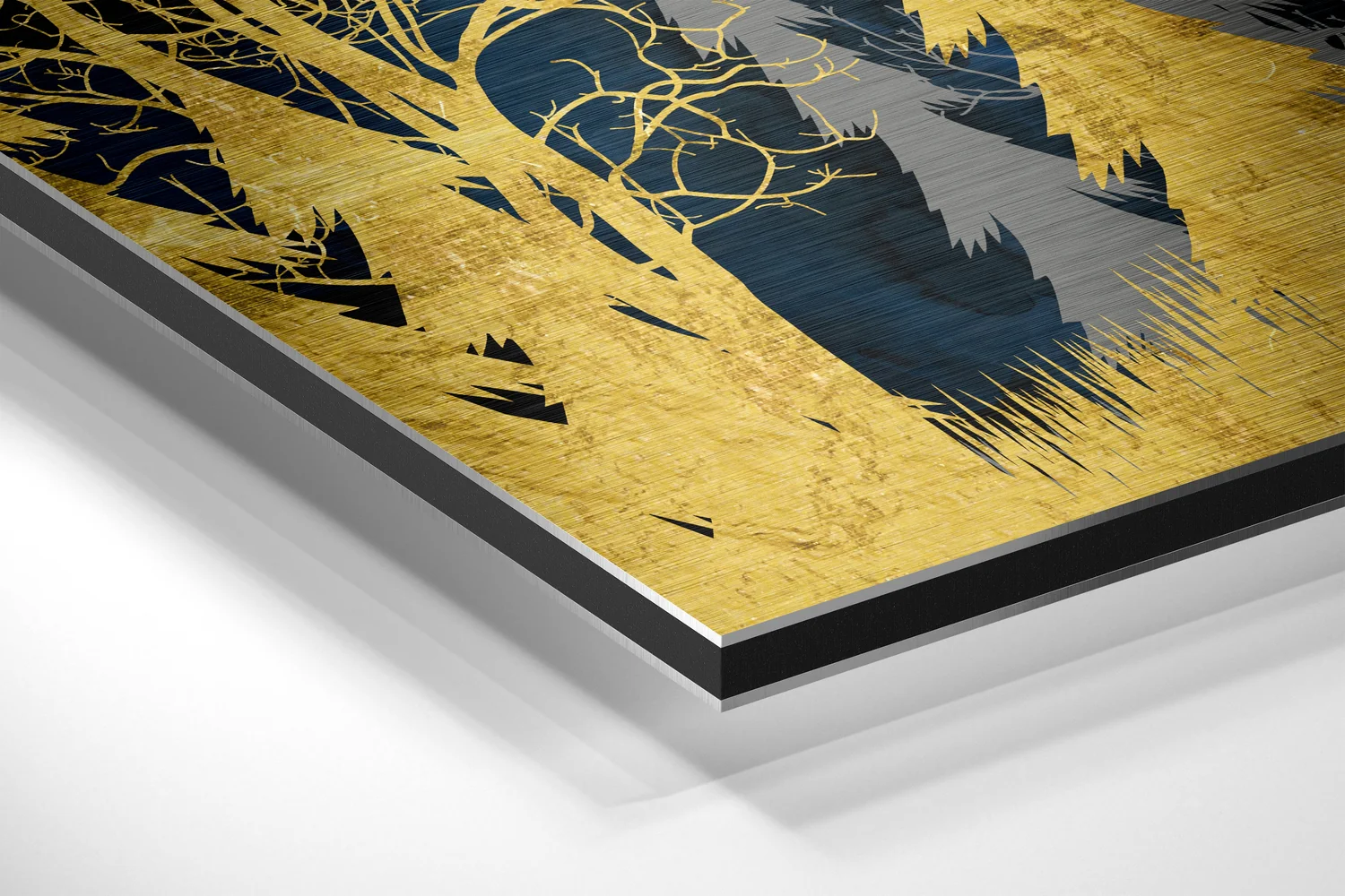 Golden Forest Brushed Aluminium Dibond Wall Art - Image 2