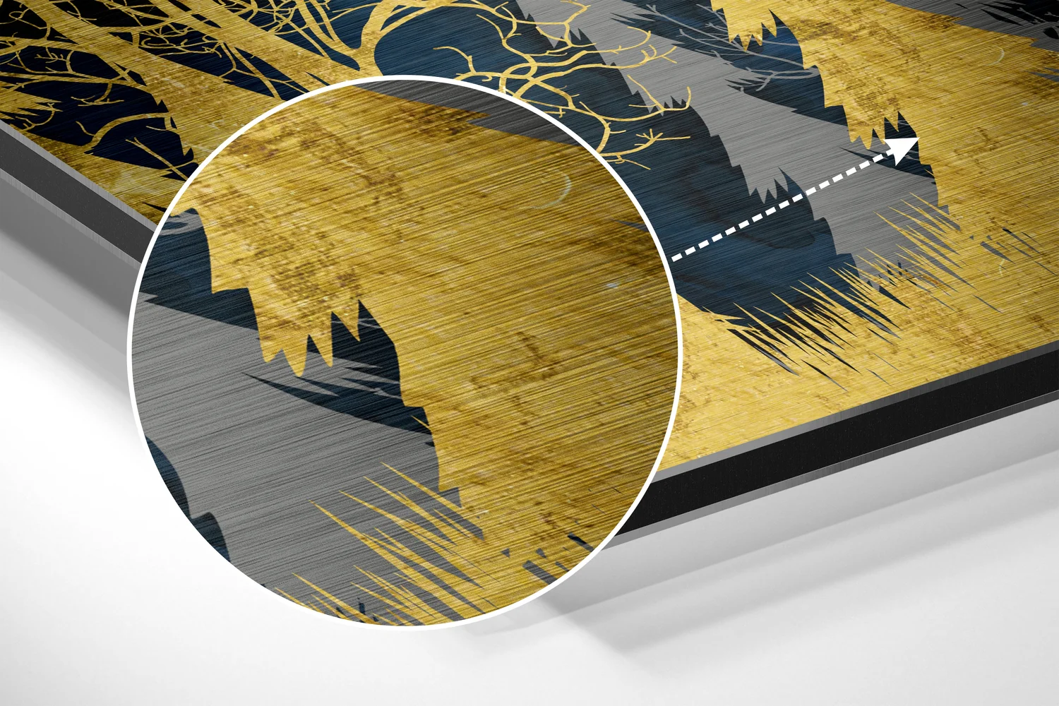 Golden Forest Brushed Aluminium Dibond Wall Art - Image 3