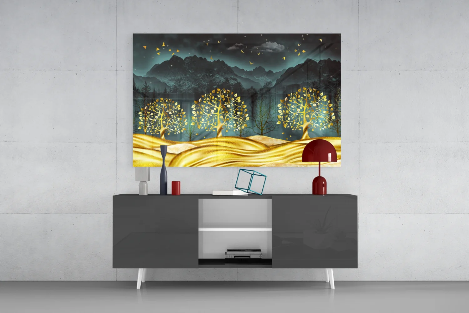 Golden Forest Glass Wall Art - Image 9