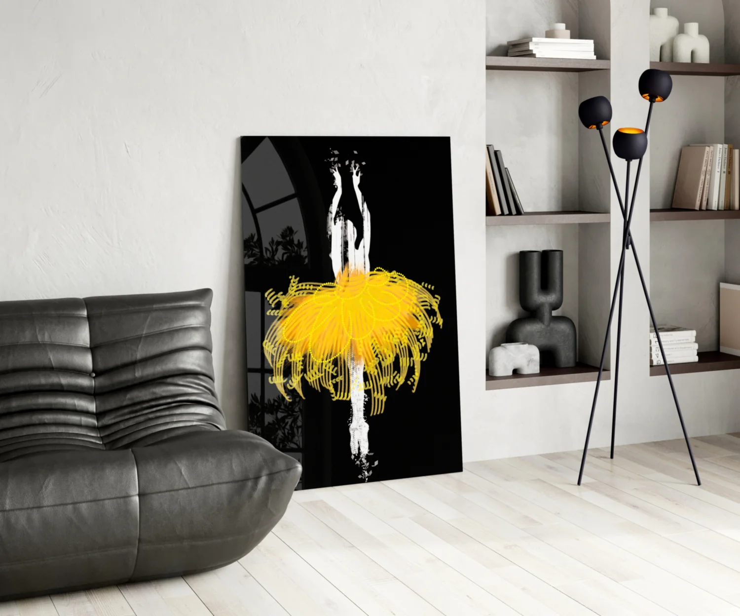 Golden Glow Tutu Ballerina Glass Wall Art - Image 6
