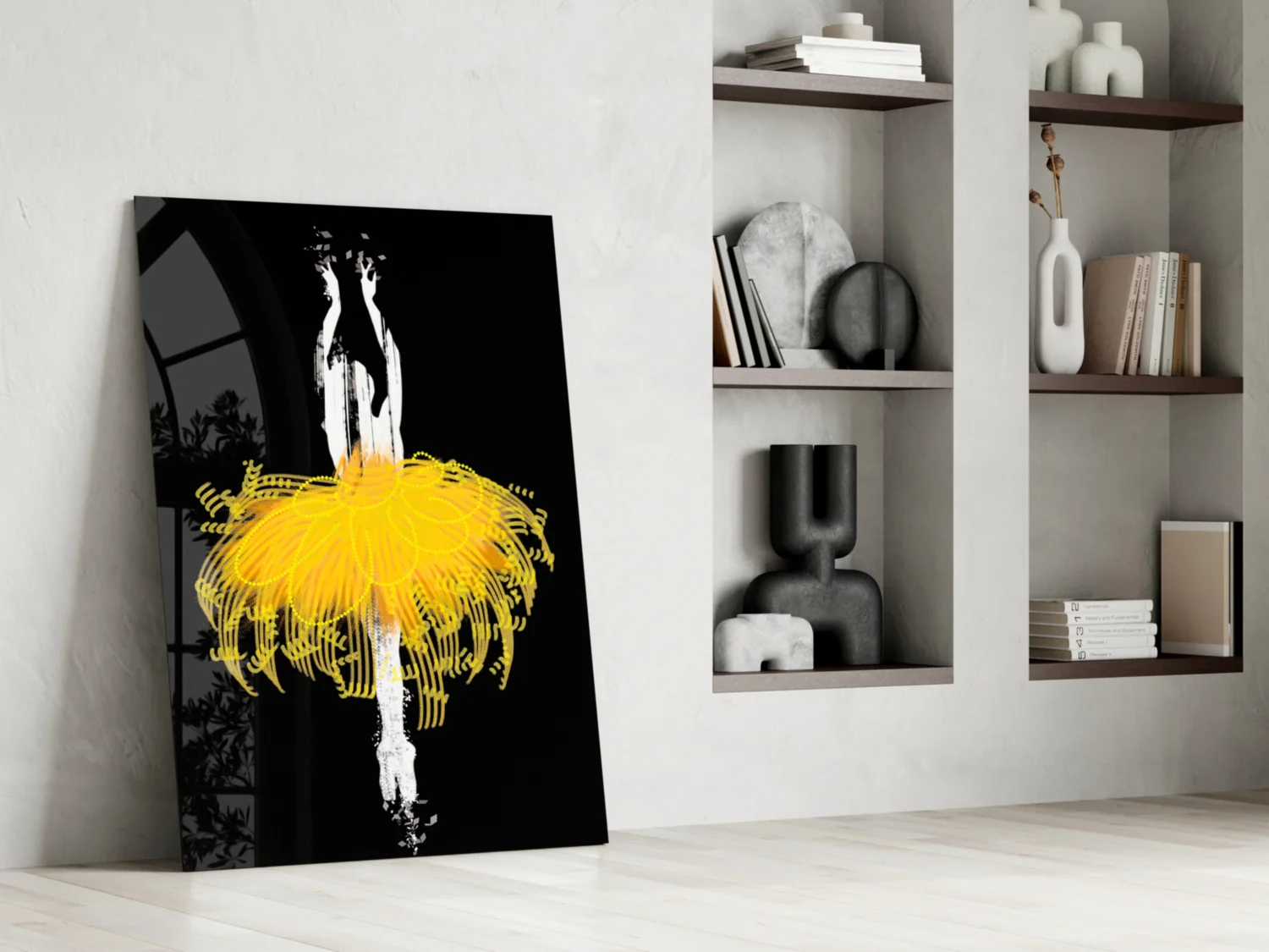 Golden Glow Tutu Ballerina Glass Wall Art - Image 7