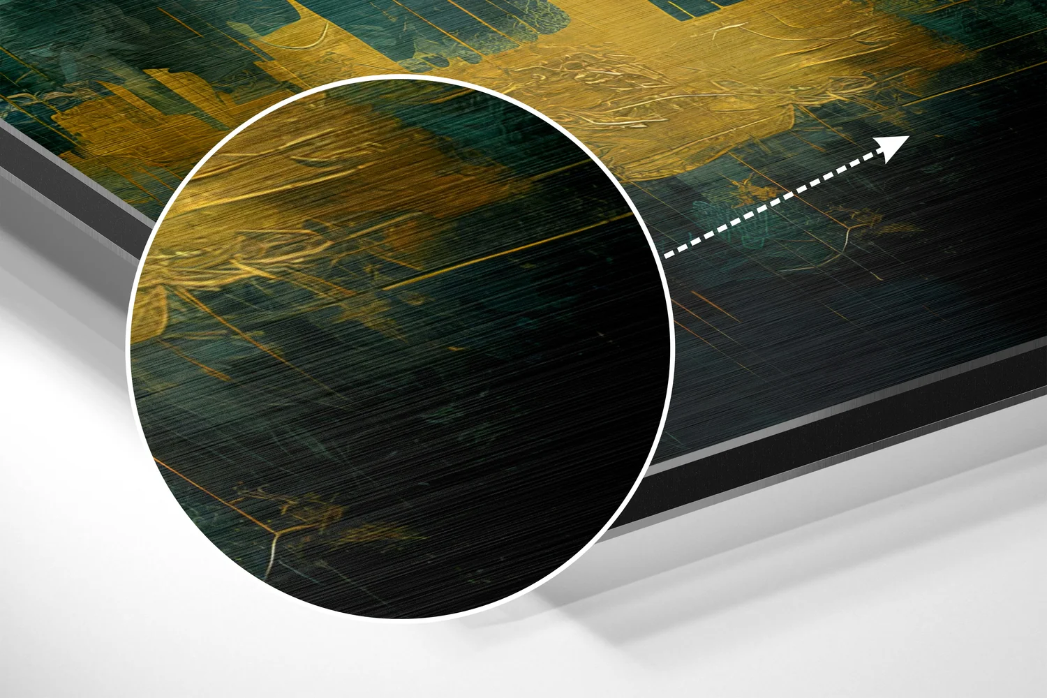 Golden Green City Skyline Brushed Aluminum Dibond Wall Art - Image 3