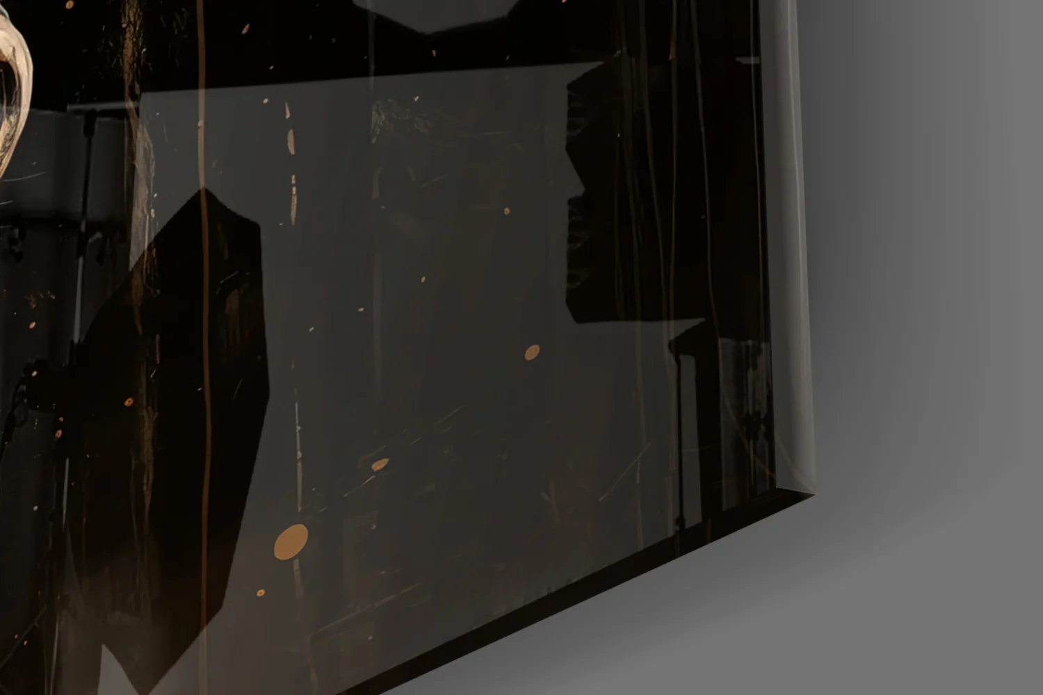 Golden Horse Head Black Glass Wall Art - Image 7