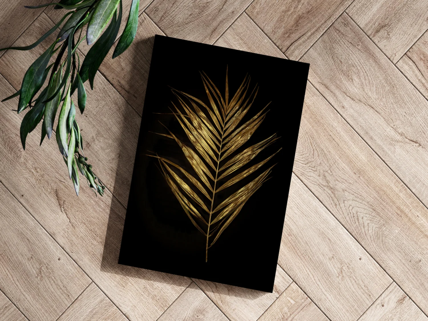 Golden Leaf Aluminum Print - Image 3