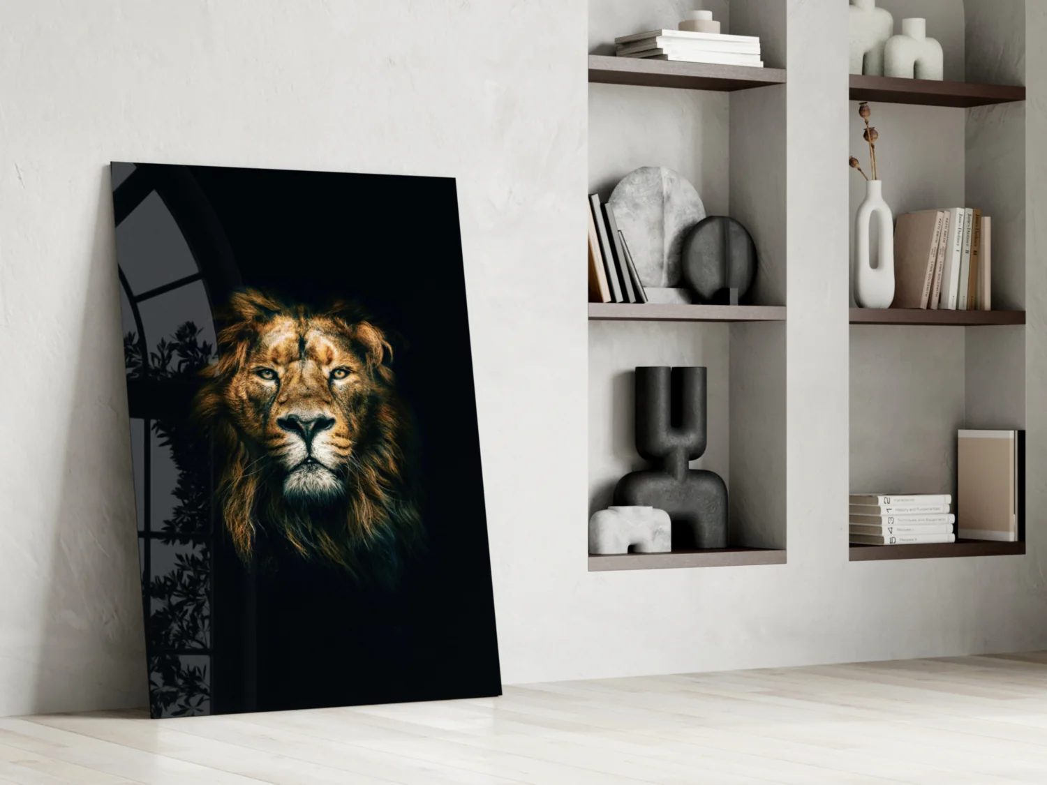 Golden Mane Lion Portrait Glass Wall Art - Image 6