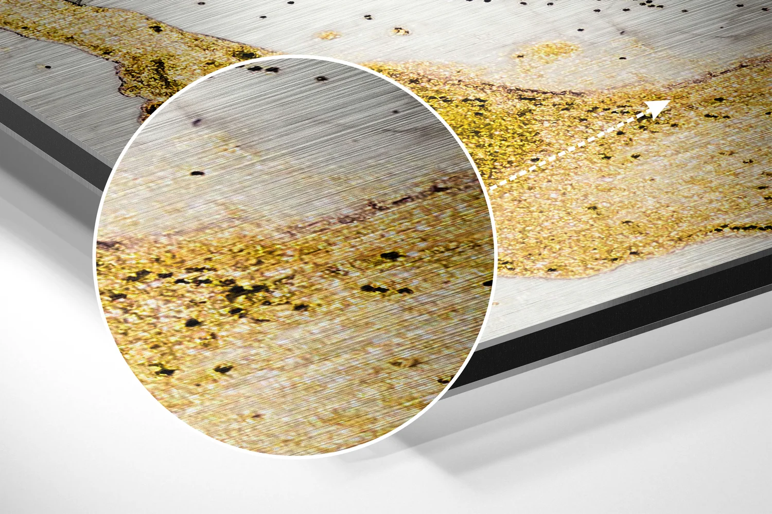 Golden Marble Brushed Aluminium Dibond Wall Art - Image 3