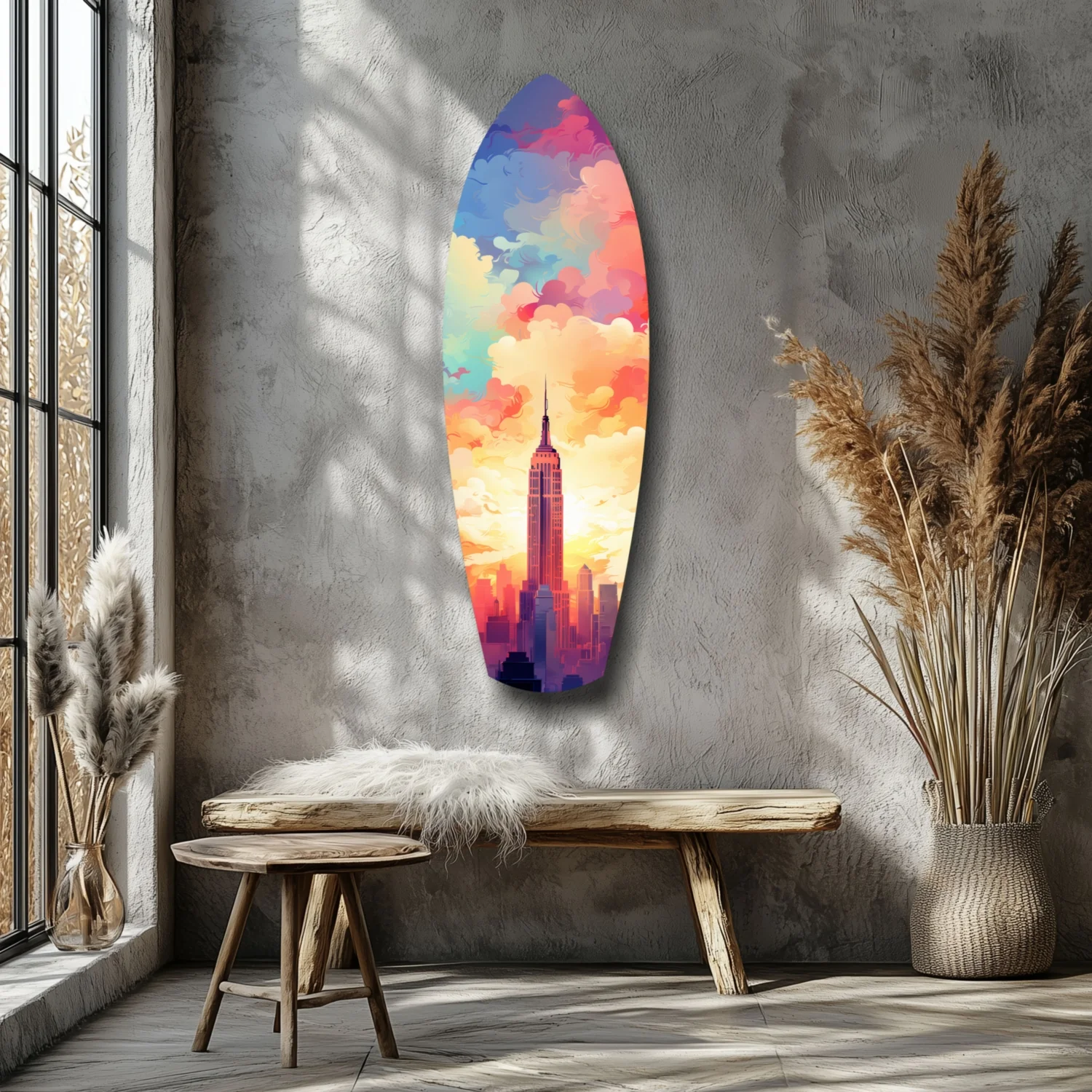 Golden Skyline Glass Wall Art - Image 7