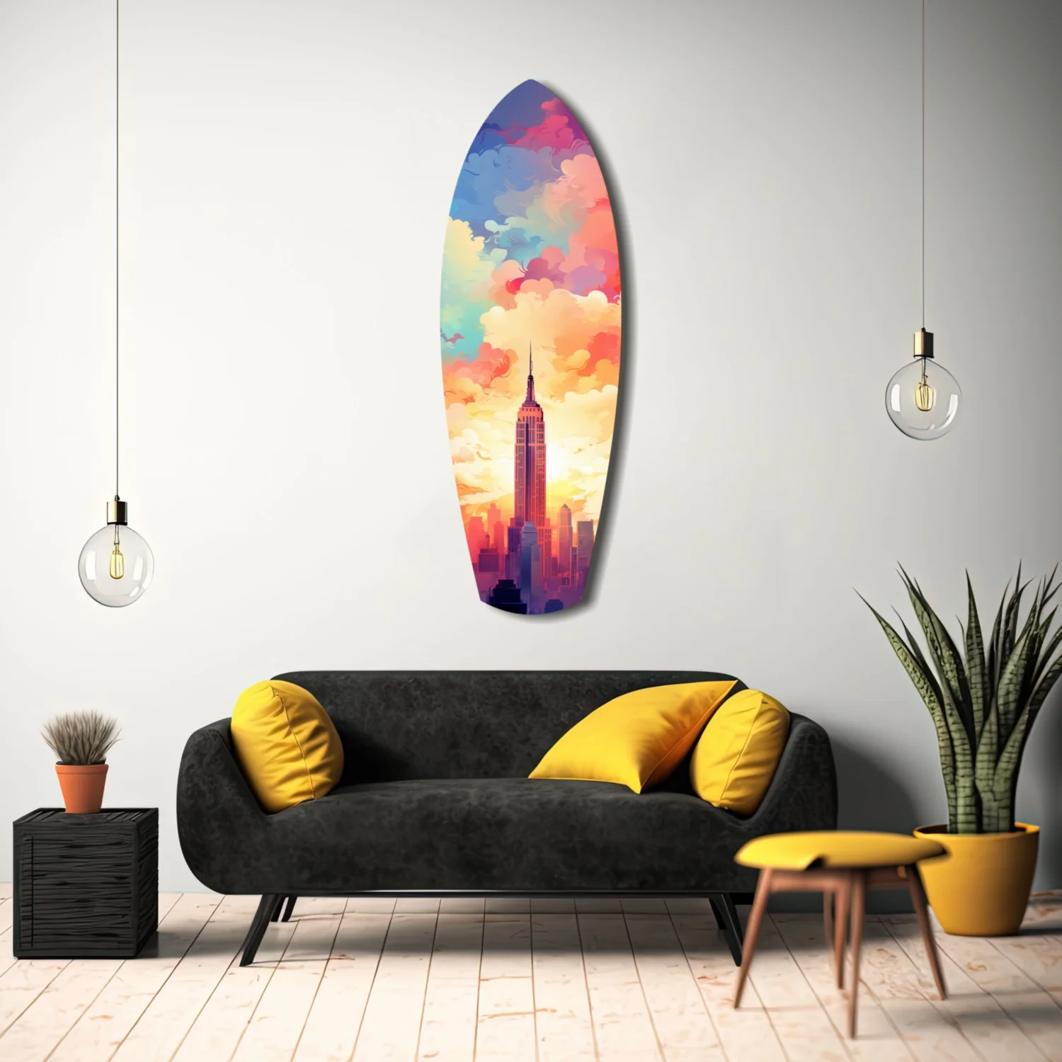 Golden Skyline Glass Wall Art - Image 8