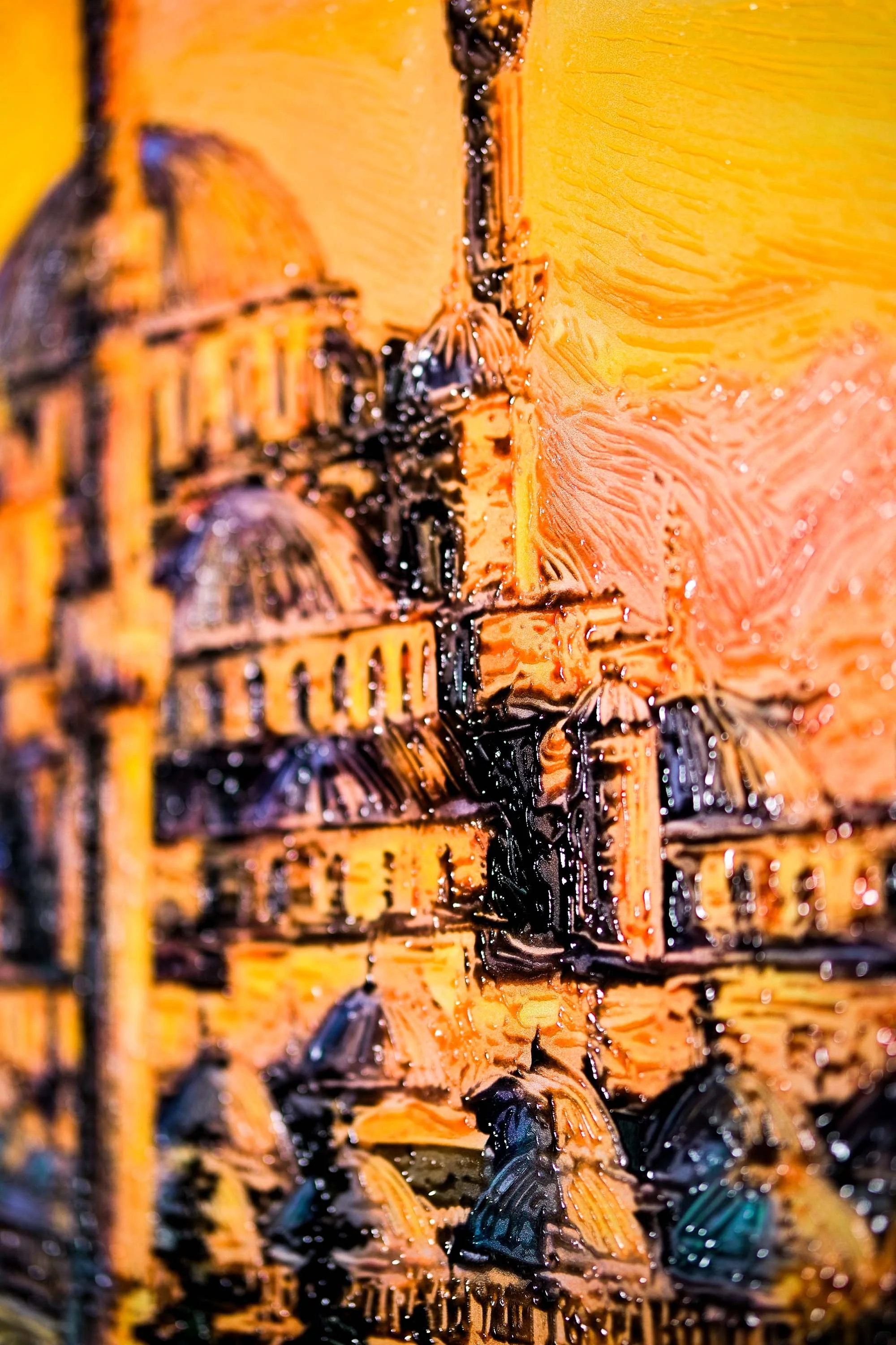 Golden Sunset Serenade: Blue Mosque — 3D Haptic Embossed High-Gloss Luxury Wall Art - Image 2