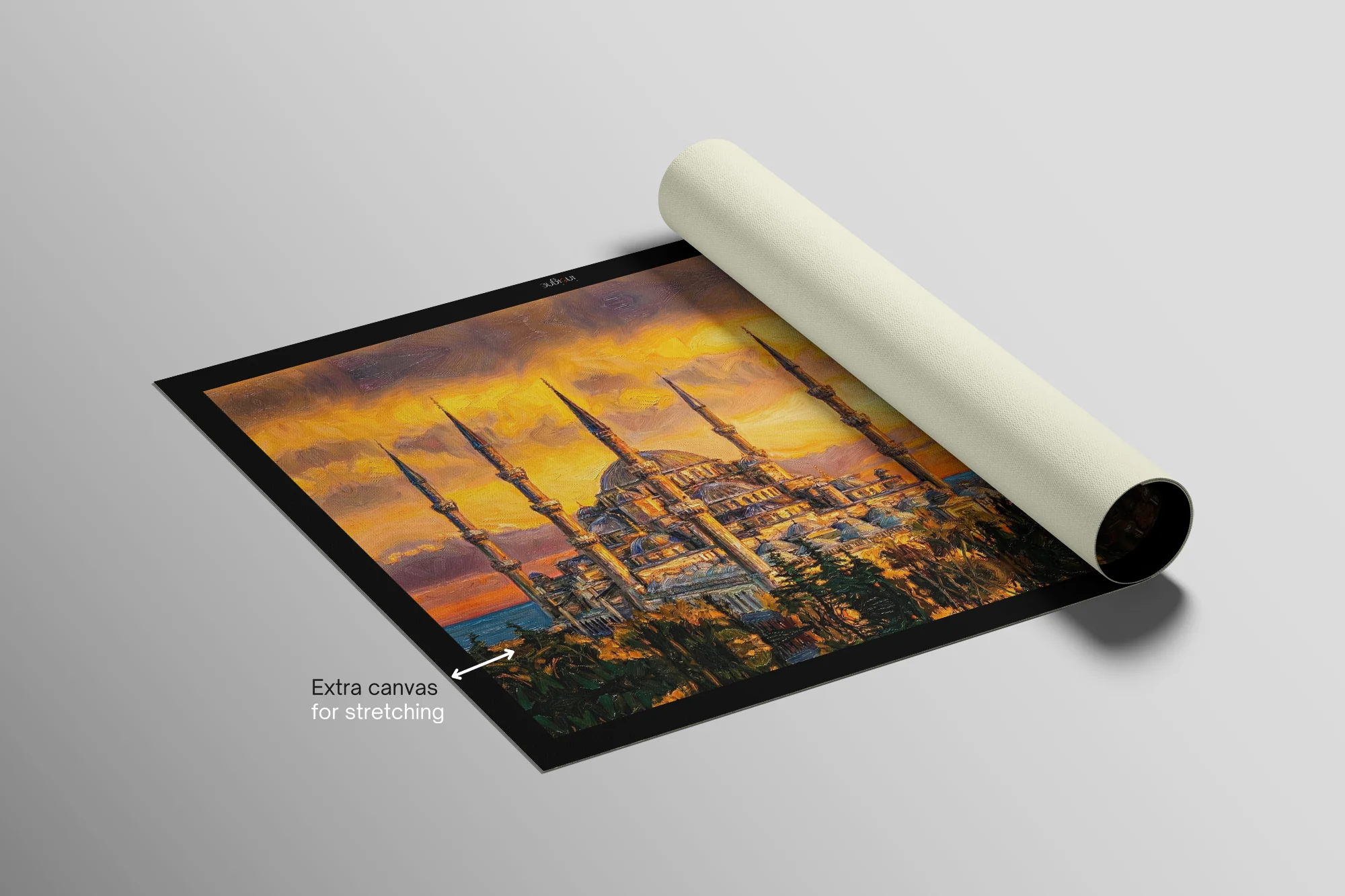 Golden Sunset Serenade: Blue Mosque — 3D Haptic Embossed High-Gloss Luxury Wall Art - Image 7