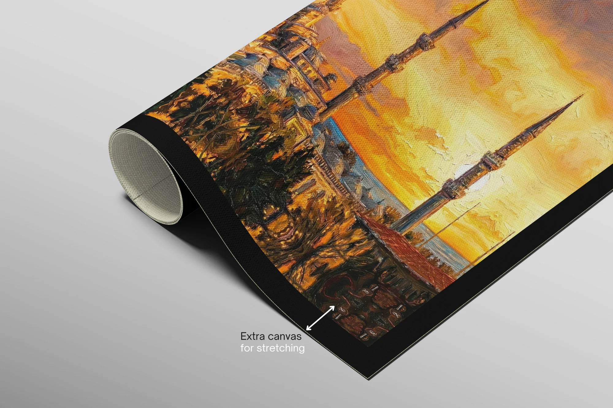 Golden Sunset Serenade: Blue Mosque — 3D Haptic Embossed High-Gloss Luxury Wall Art - Image 8