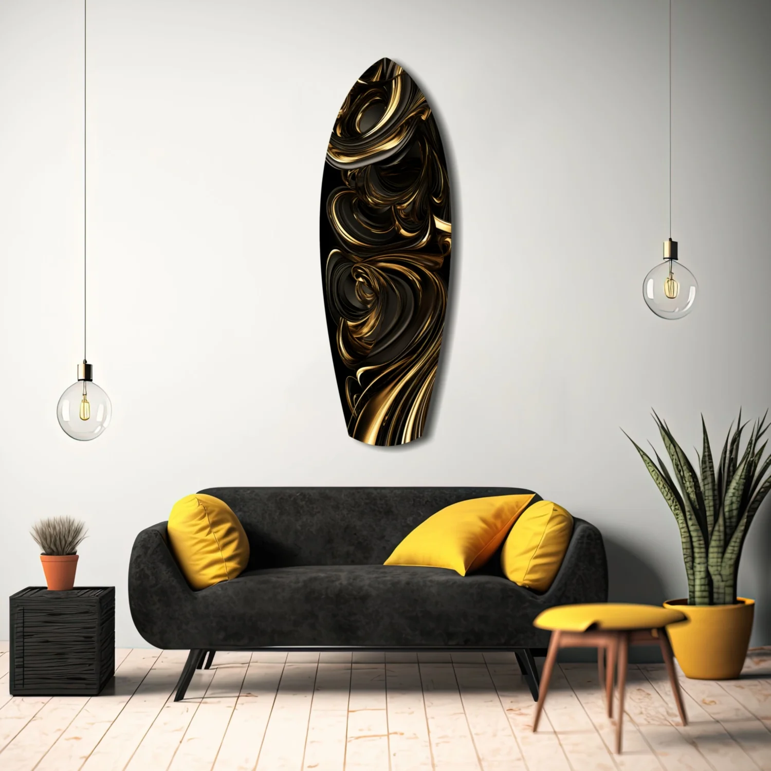 Golden Swirls Glass Wall Art - Image 11