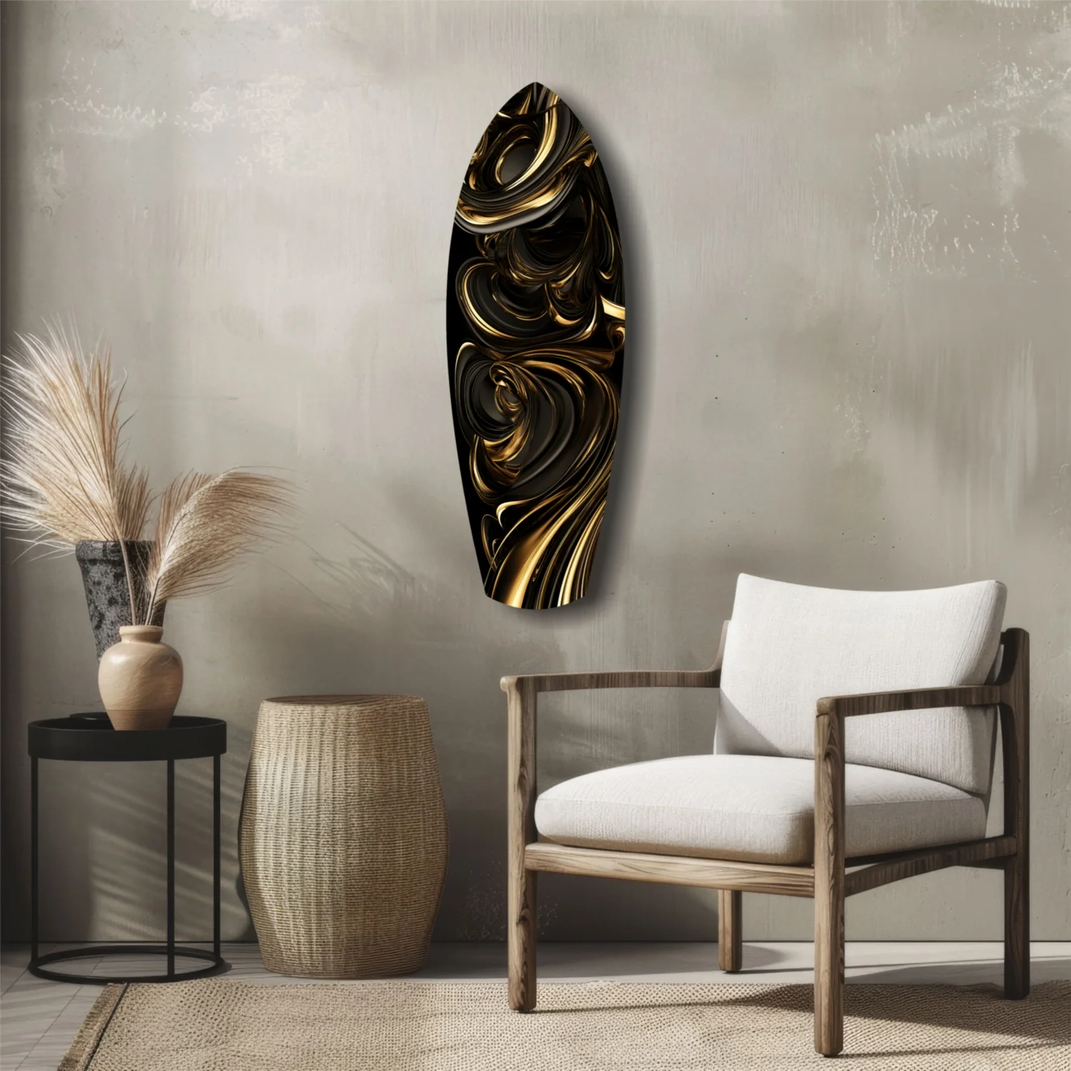 Golden Swirls Glass Wall Art - Image 5