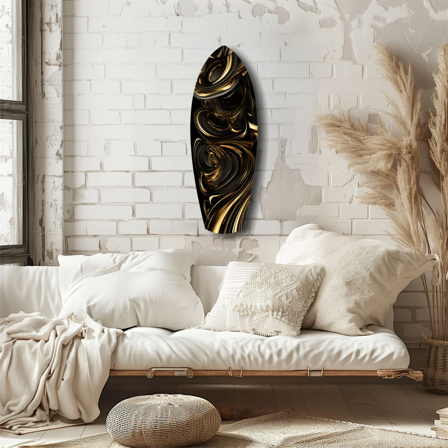 Golden Swirls Glass Wall Art - Image 6