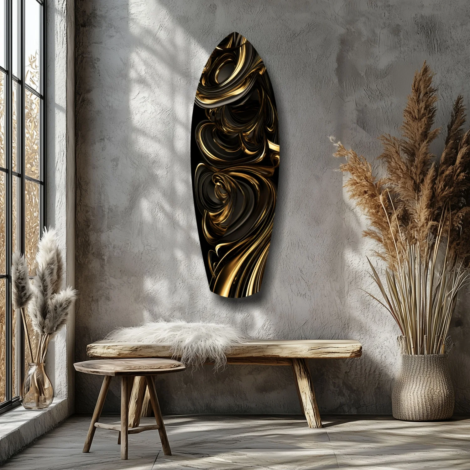 Golden Swirls Glass Wall Art - Image 7