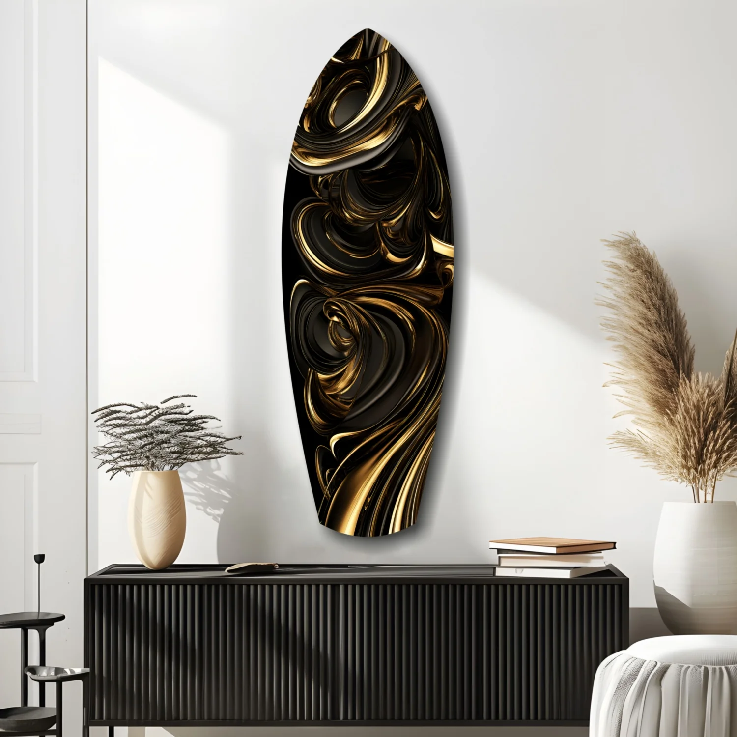 Golden Swirls Glass Wall Art - Image 9