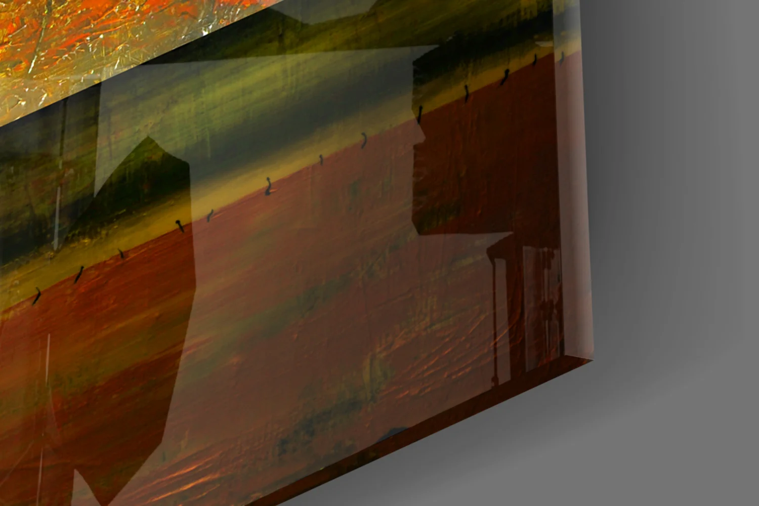 Golden Yellow Block Collage Glass Wall Art - Image 7