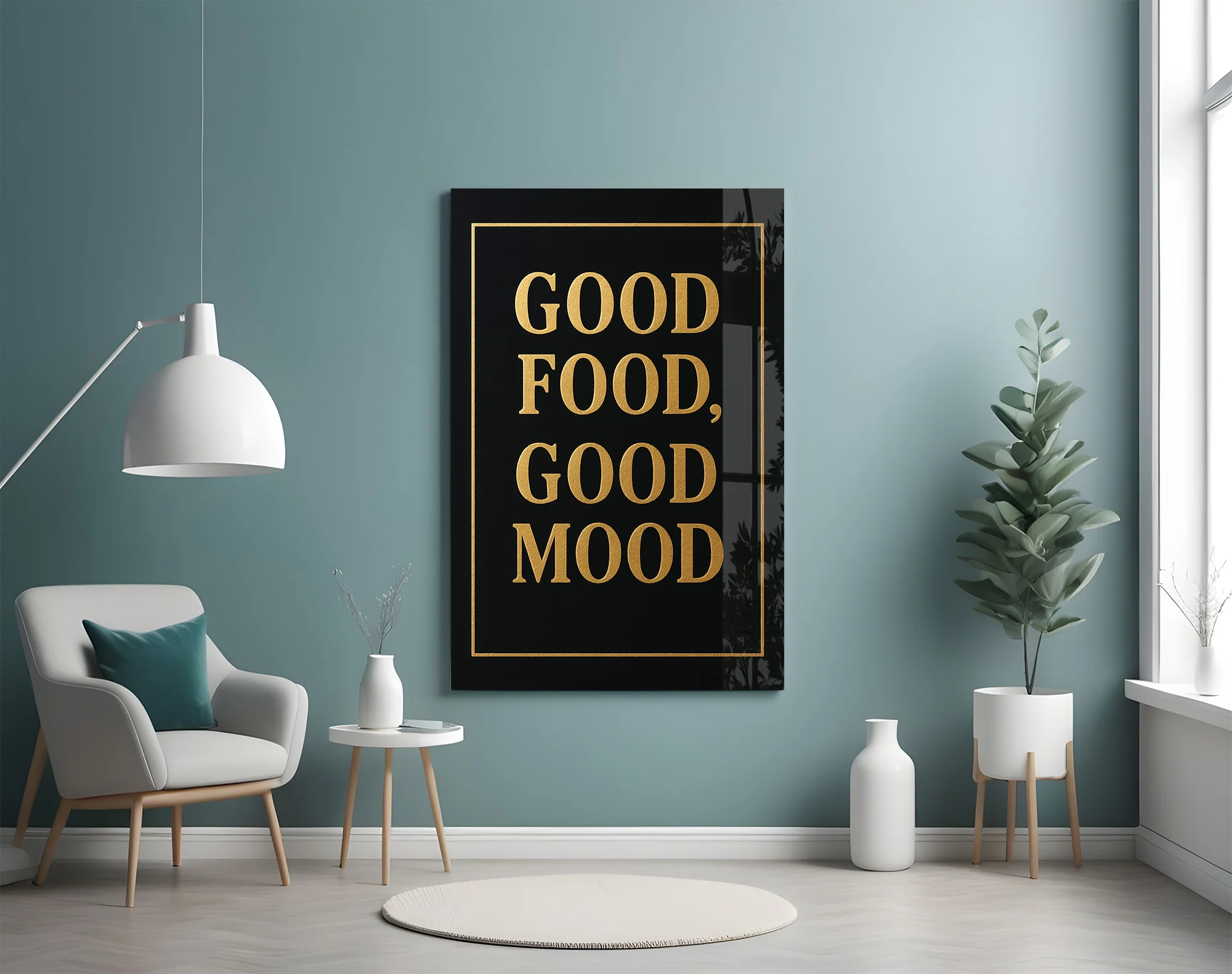 Good Food, Good Mood Glass Wall Art - Image 4