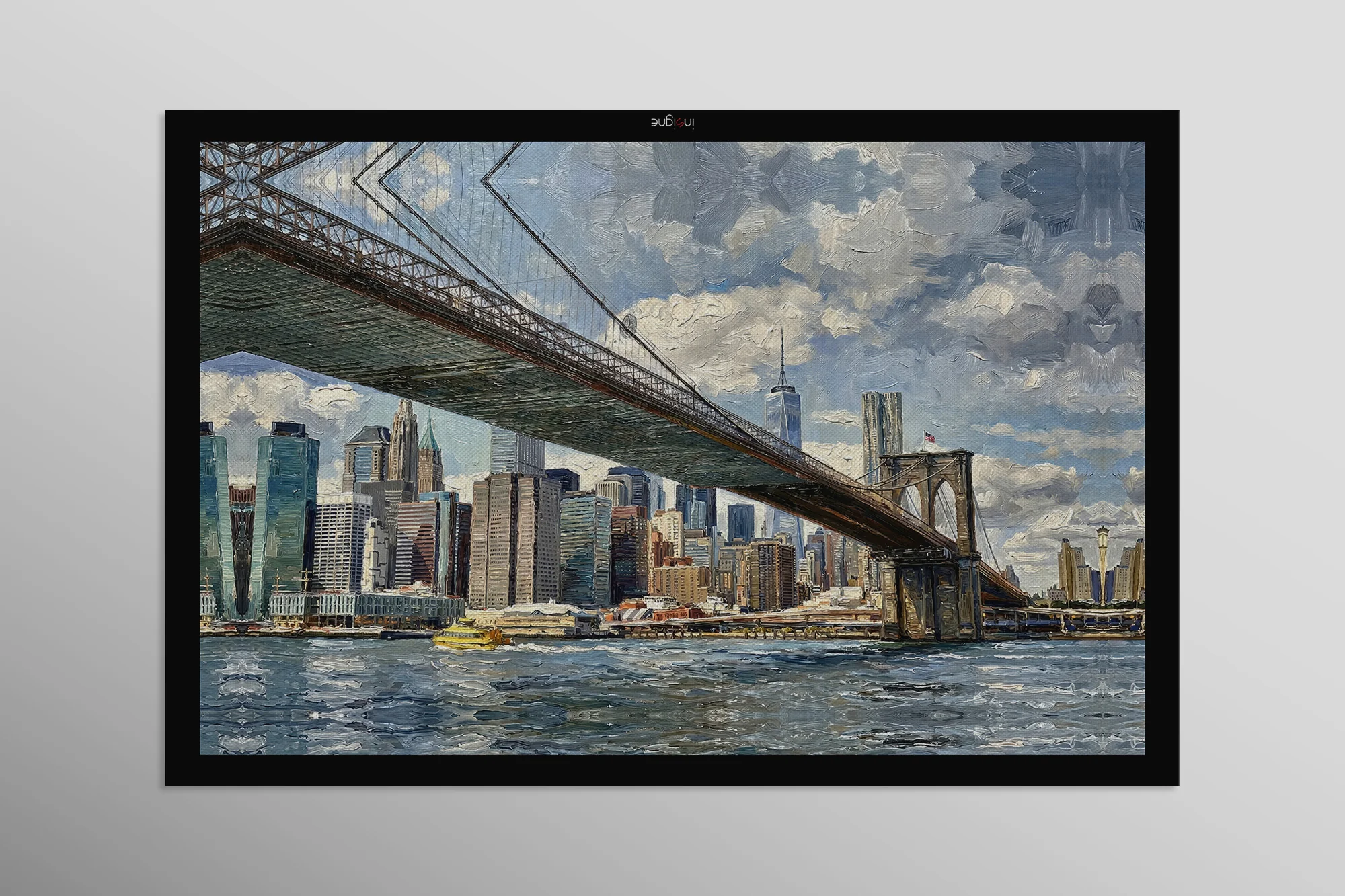 Metropolis’s Golden Gateway: Brooklyn Bridge — 3D Haptic Embossed High-Gloss Luxury Wall Art - Image 12
