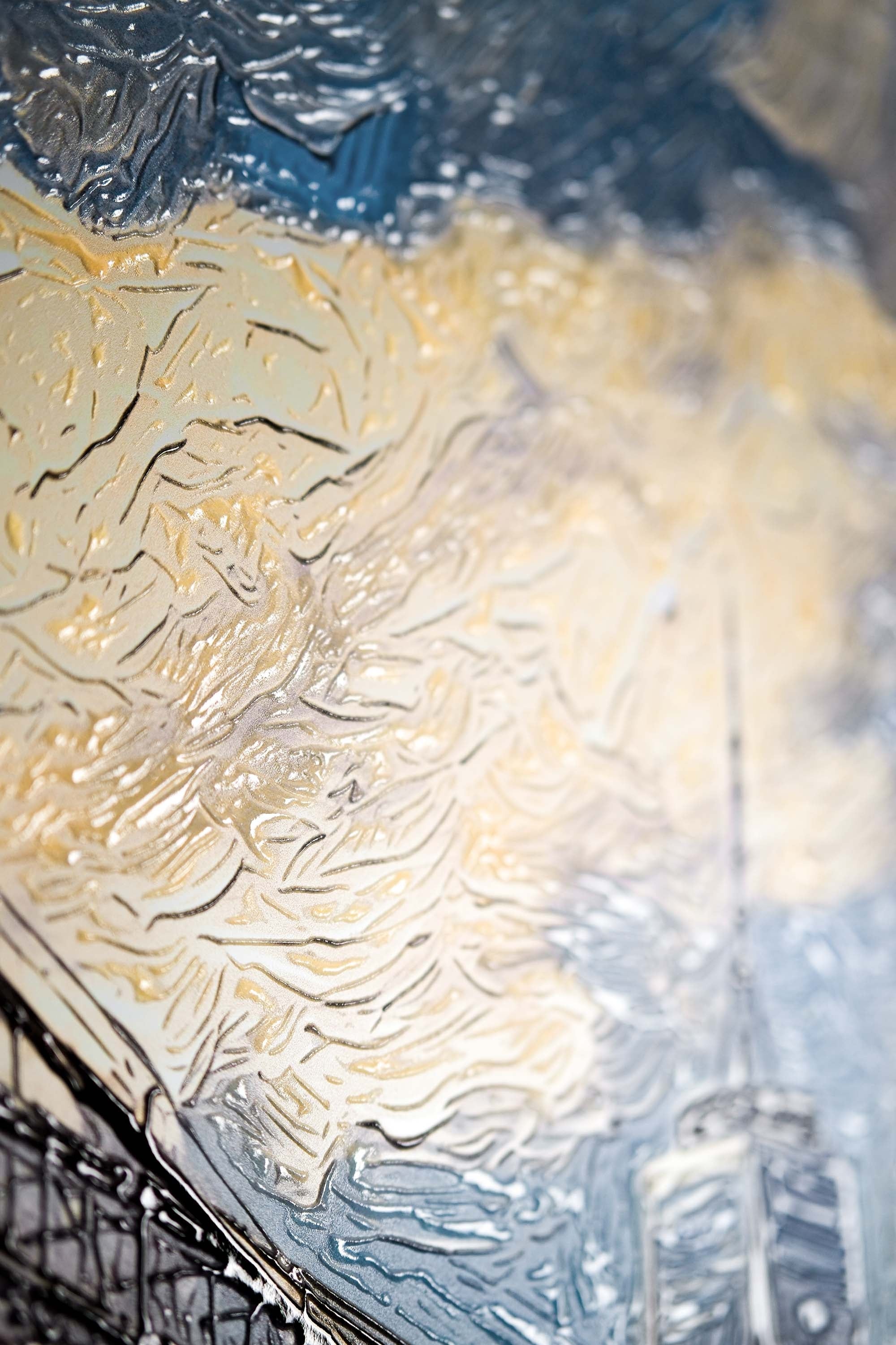 Metropolis’s Golden Gateway: Brooklyn Bridge — 3D Haptic Embossed High-Gloss Luxury Wall Art - Image 2