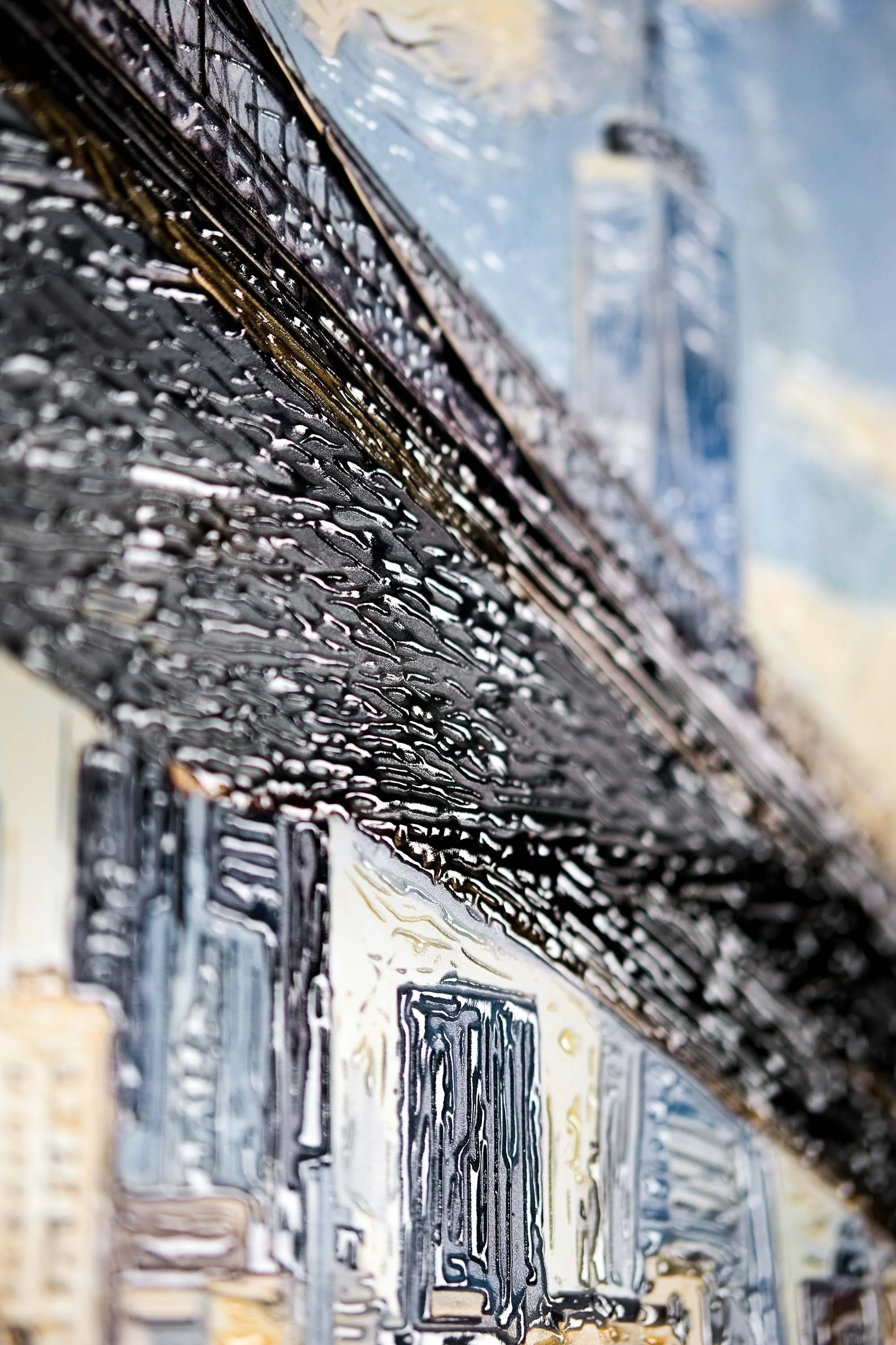 Metropolis’s Golden Gateway: Brooklyn Bridge — 3D Haptic Embossed High-Gloss Luxury Wall Art - Image 7