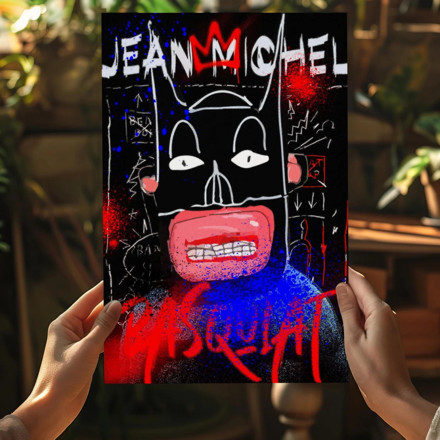 Graffiti Bat Mask Face Aluminum Print - Image 5