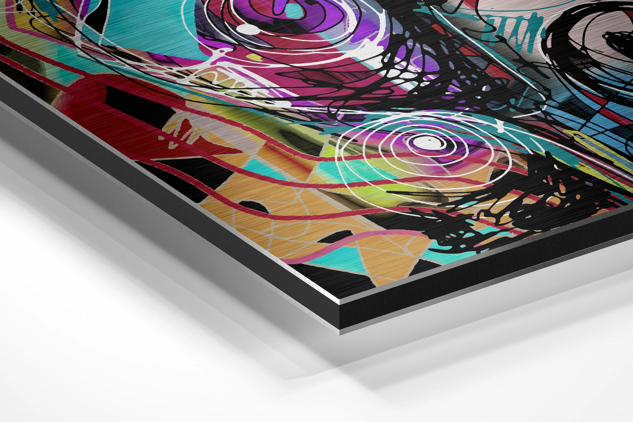 Graffiti Blue Eyes Face Brushed Aluminium Dibond Wall Art - Image 2