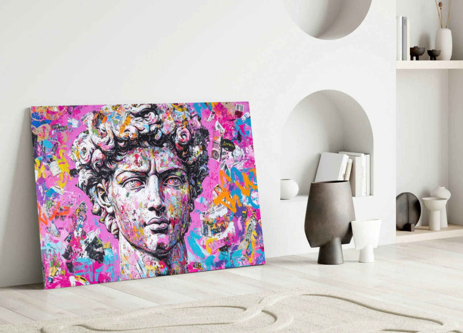 Graffiti David Glass Wall Art || Designer Collection - Image 3