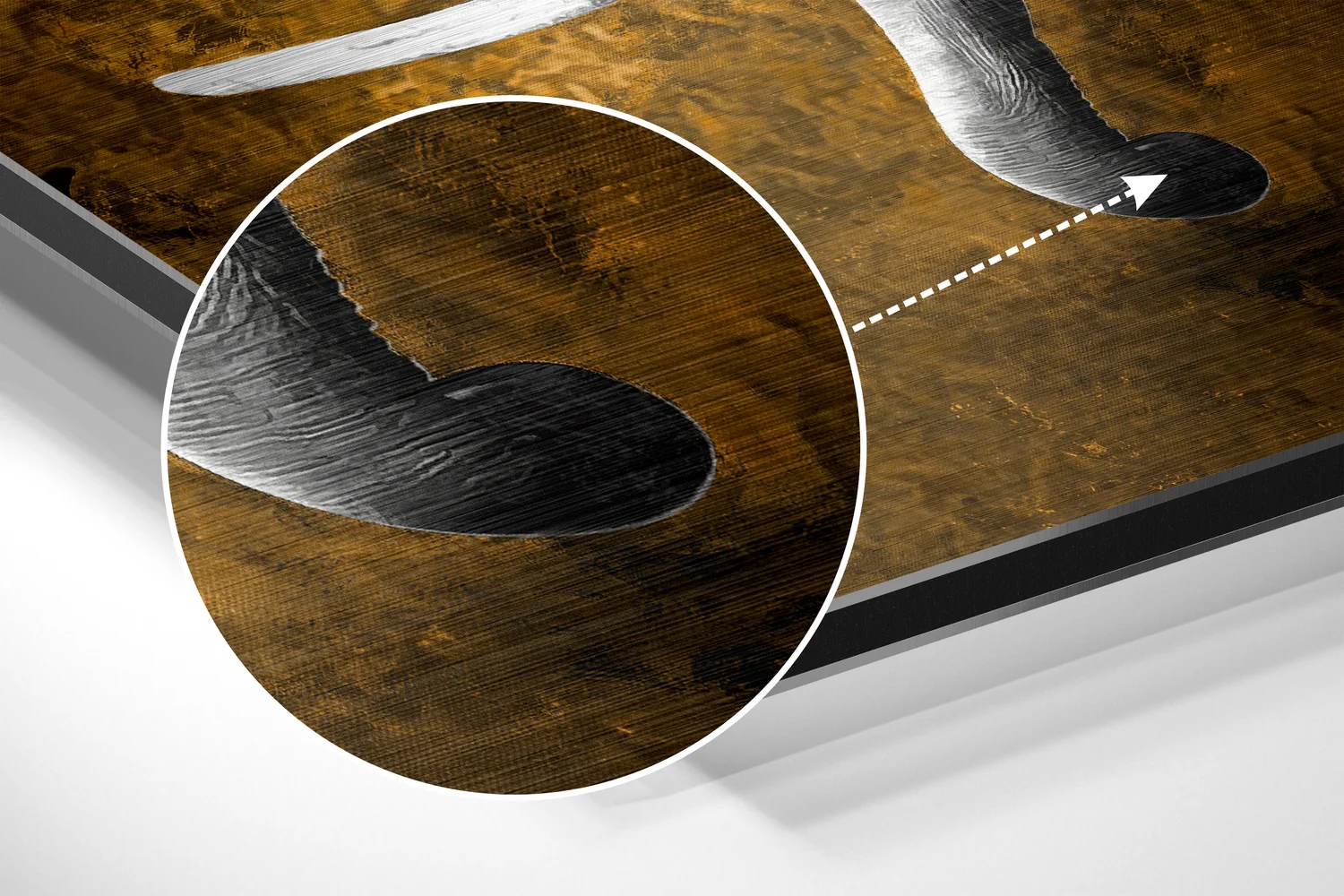 Gray Elephant Amber Backdrop Brushed Aluminium Dibond Wall Art - Image 3