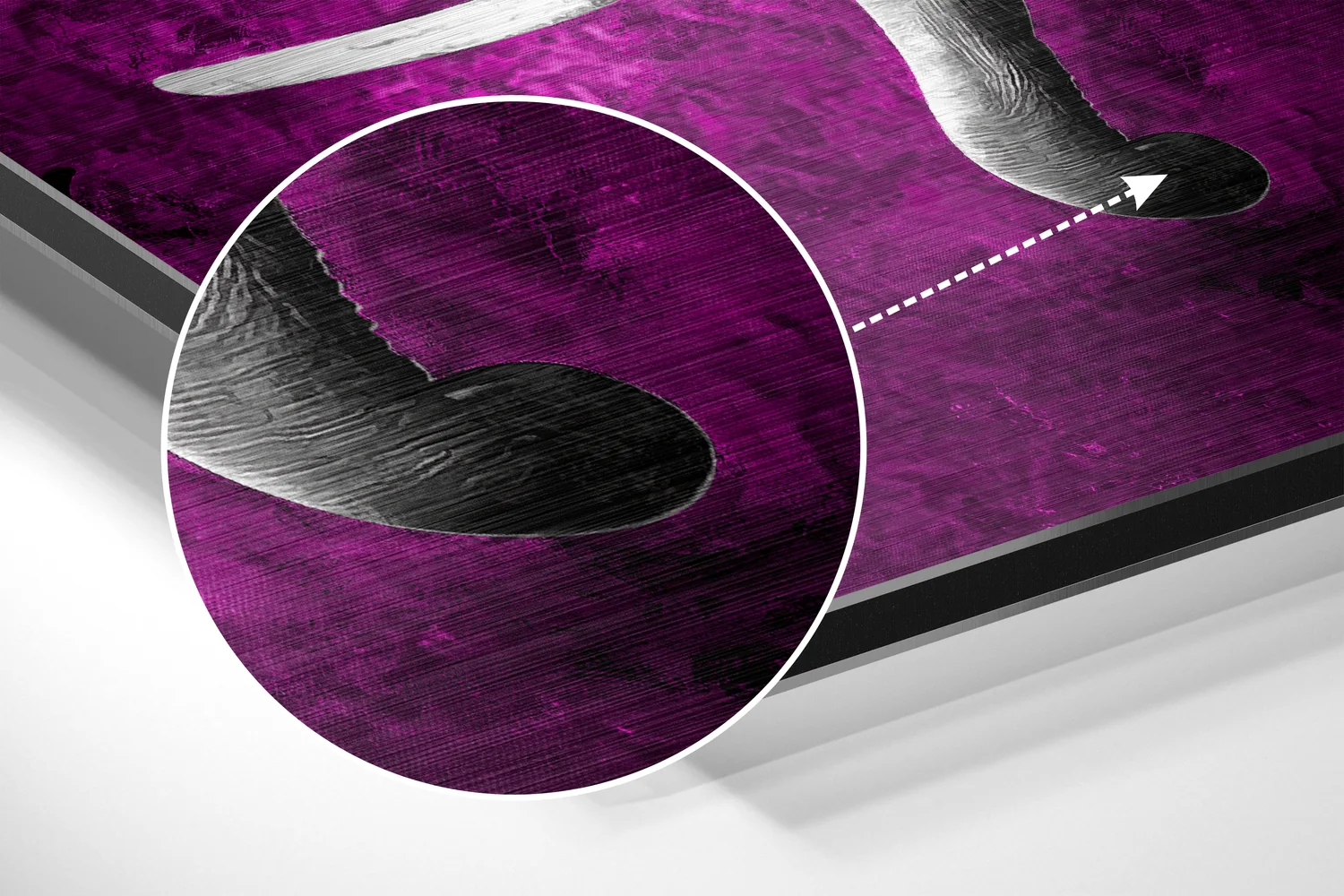 Gray Elephant Magenta Backdrop Brushed Aluminium Dibond Wall Art - Image 3