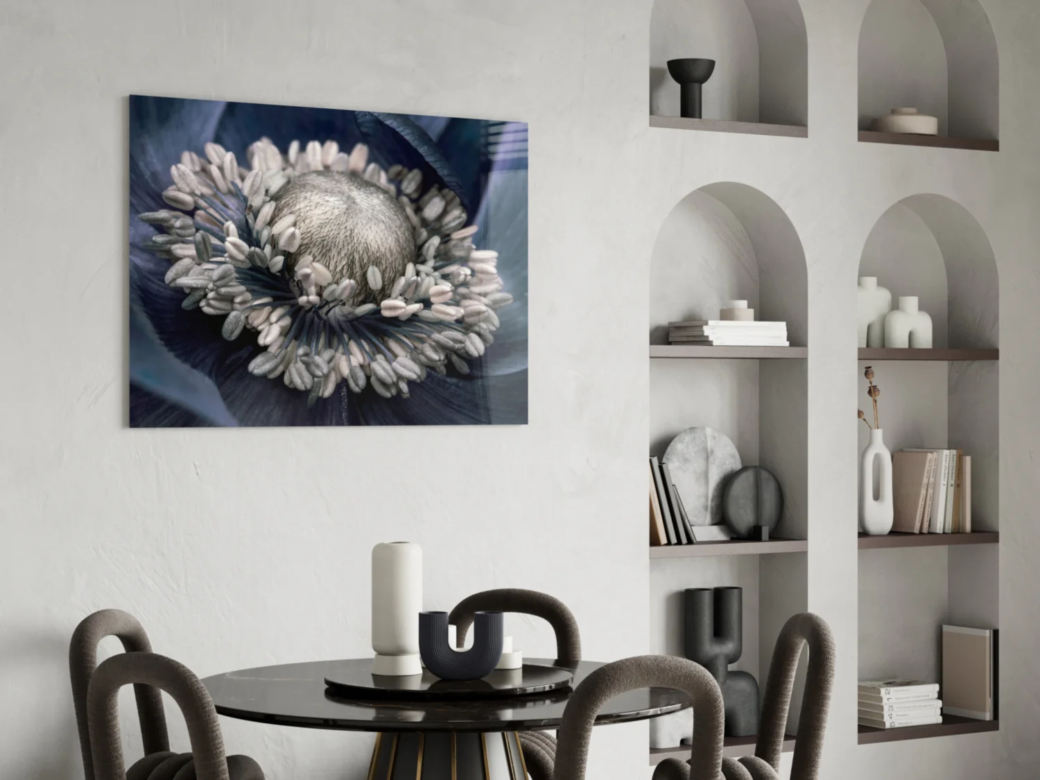 Gray Flower Glass Wall Art - Image 5
