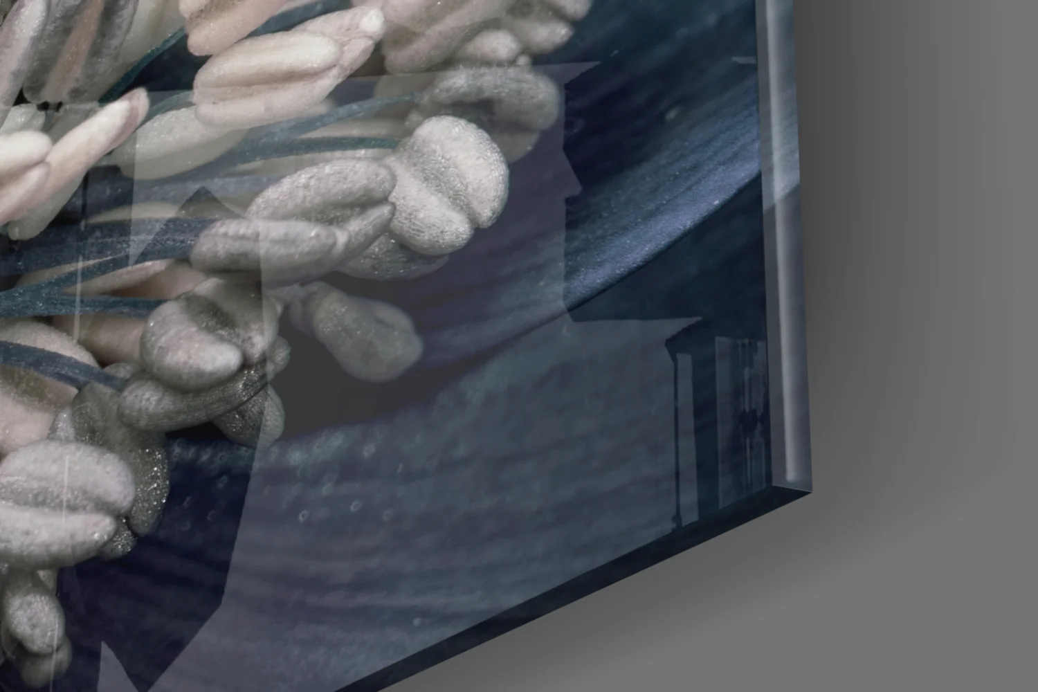 Gray Flower Glass Wall Art - Image 7