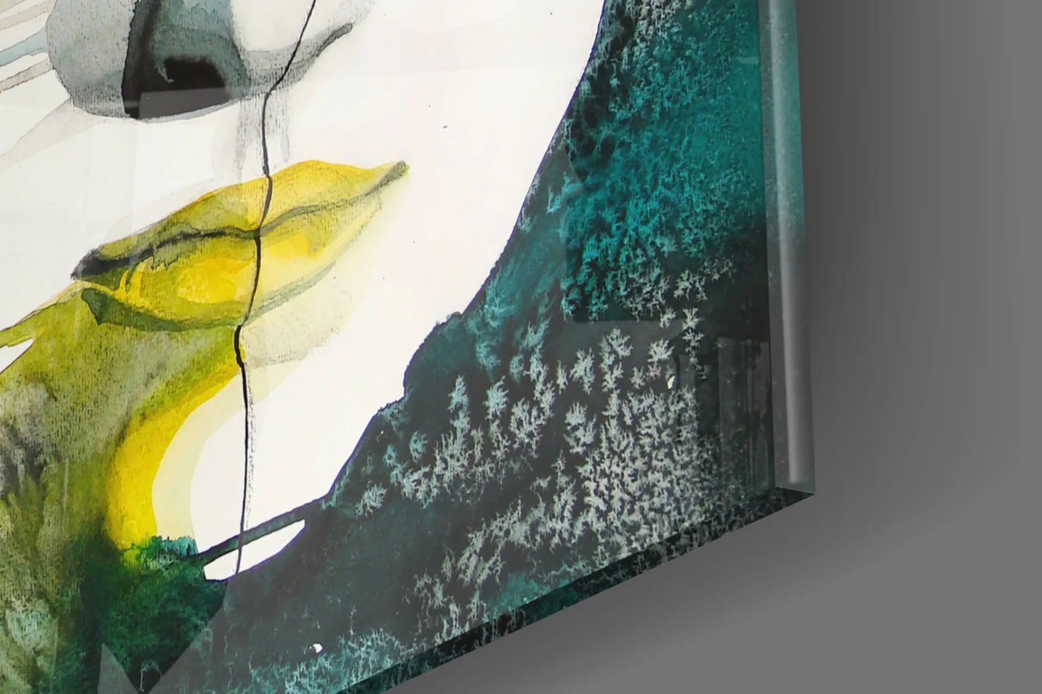 Green Watercolor Face Glass Wall Art - Image 8