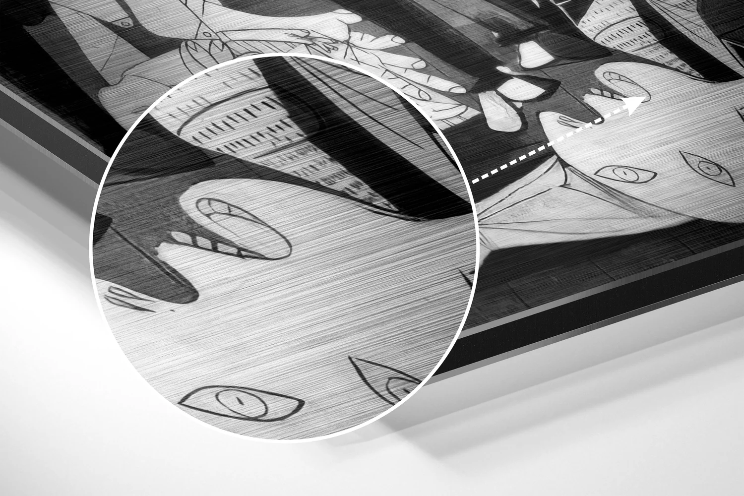 Cubist Anti-War Mural Brushed Aluminium Dibond Wall Art - Image 3