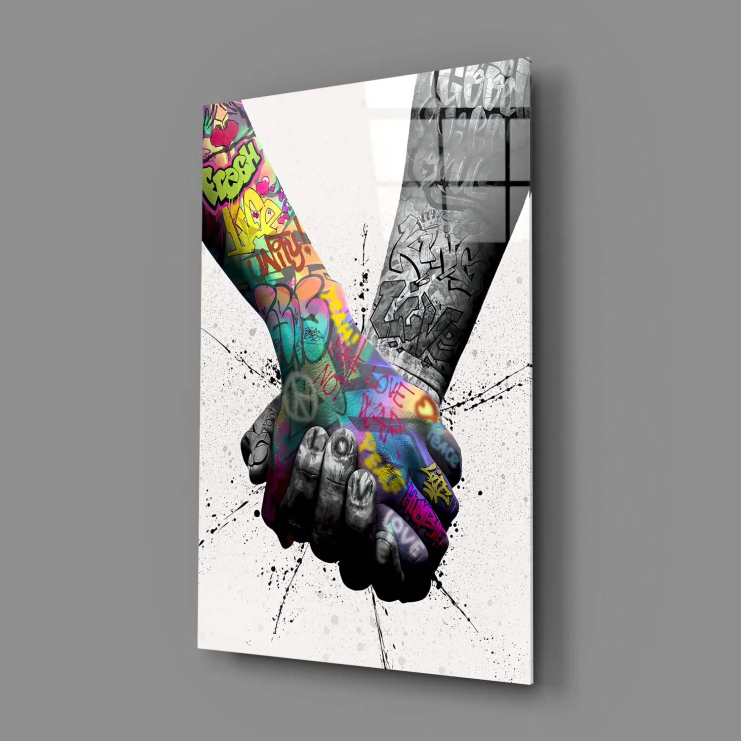 Hand in Hand Glass Wall Art - Image 2