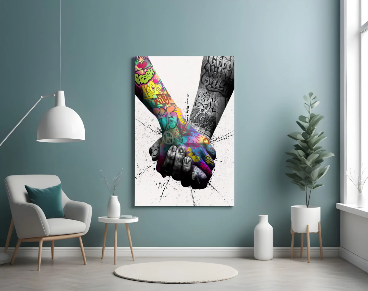 Hand in Hand Glass Wall Art - Image 4