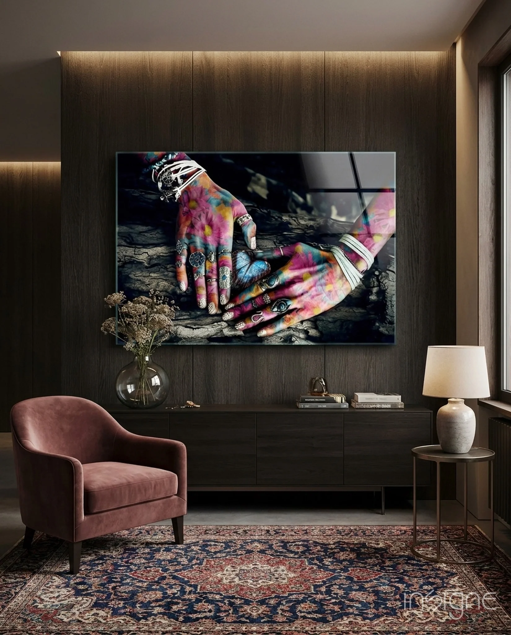 Hands of Nature Glass Wall Art