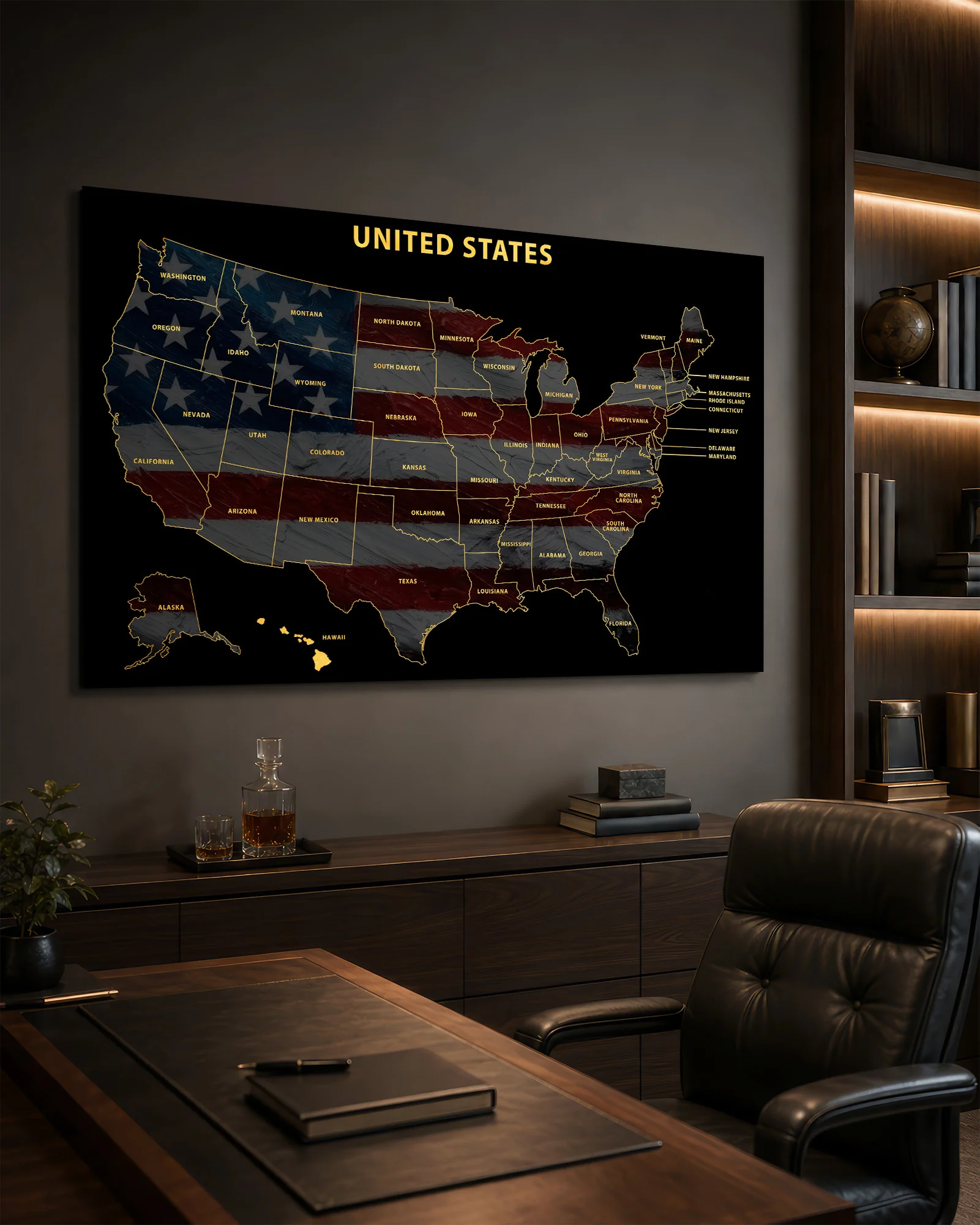 Hawaii State Map — Haptic 3D Embossed Metal Wall Art - Image 4