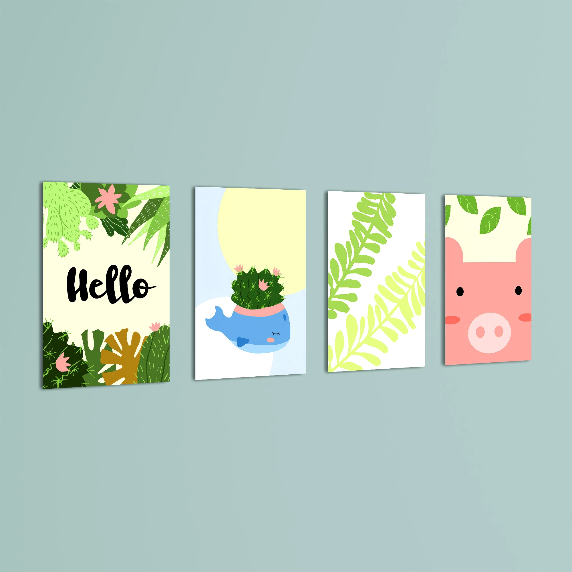 Hello Jungle Garden 4 Pieces Kids Metal Wall Art