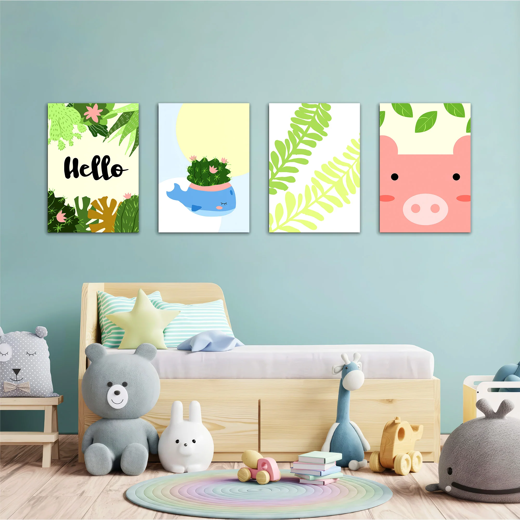 Hello Jungle Garden 4 Pieces Kids Metal Wall Art - Image 2