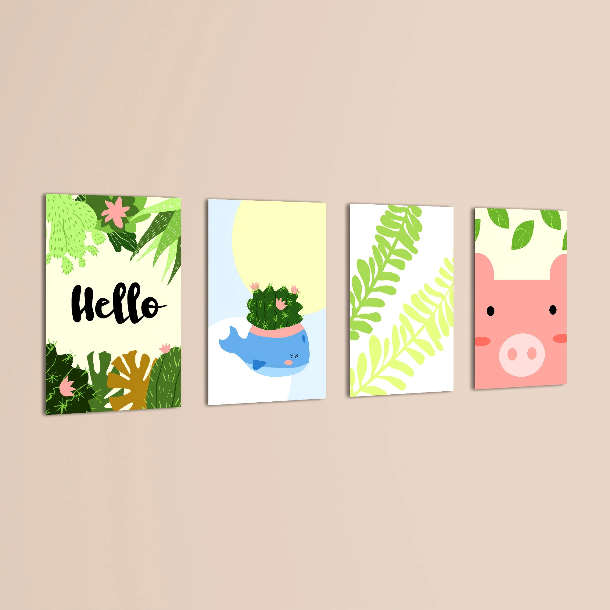 Hello Jungle Garden 4 Pieces Kids Metal Wall Art - Image 3